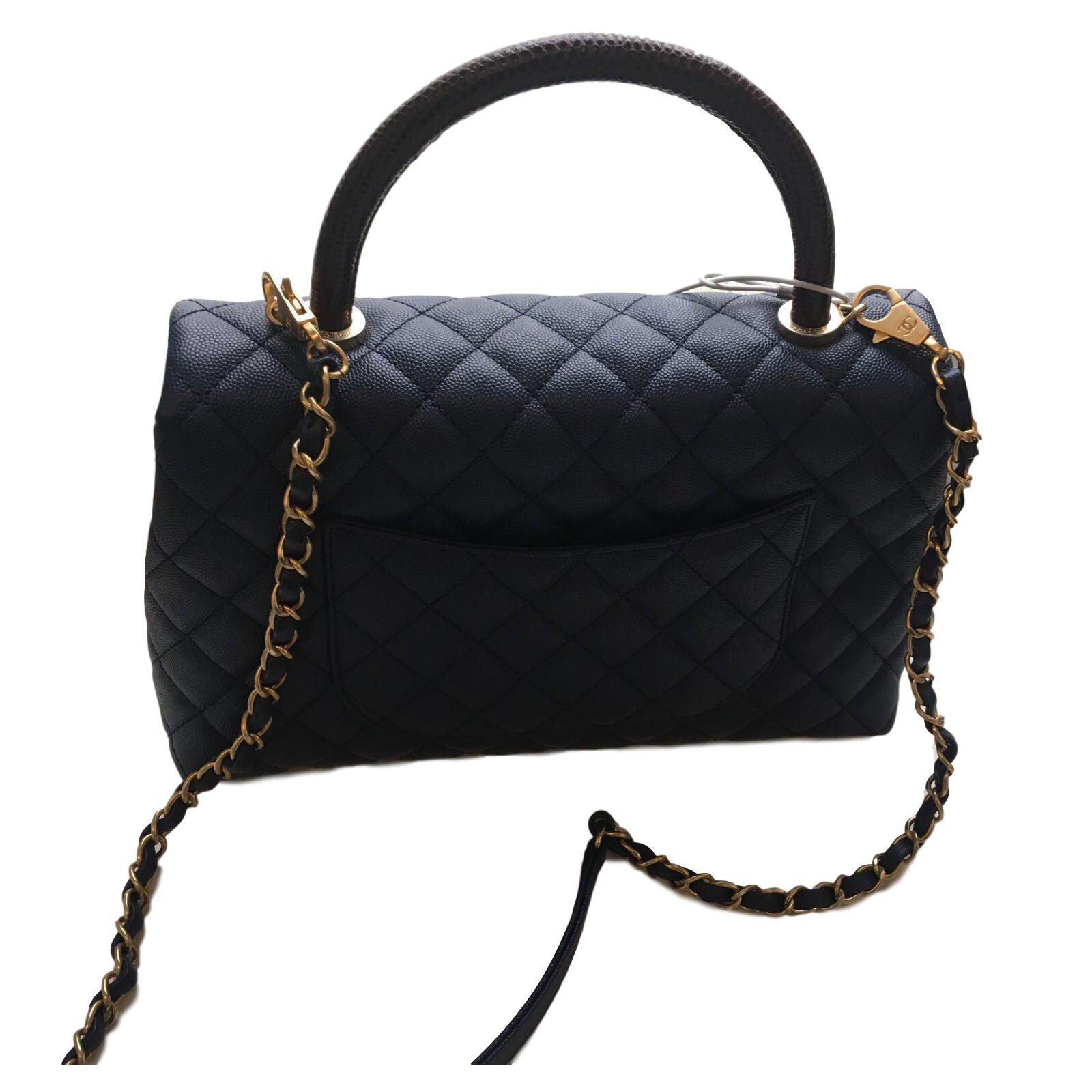 Chanel Side Stud Navy Chevron Leather O Case Clutch Bag Navy blue  ref.947441 - Joli Closet