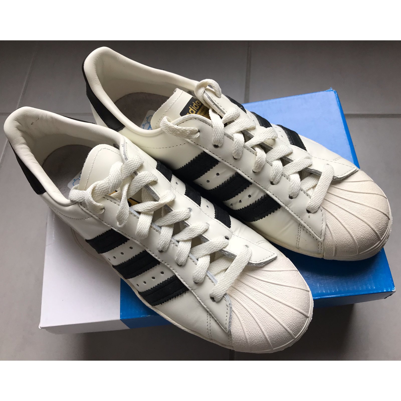 Adidas Superstar 80s DLX White Leather ref.48099 - Joli Closet