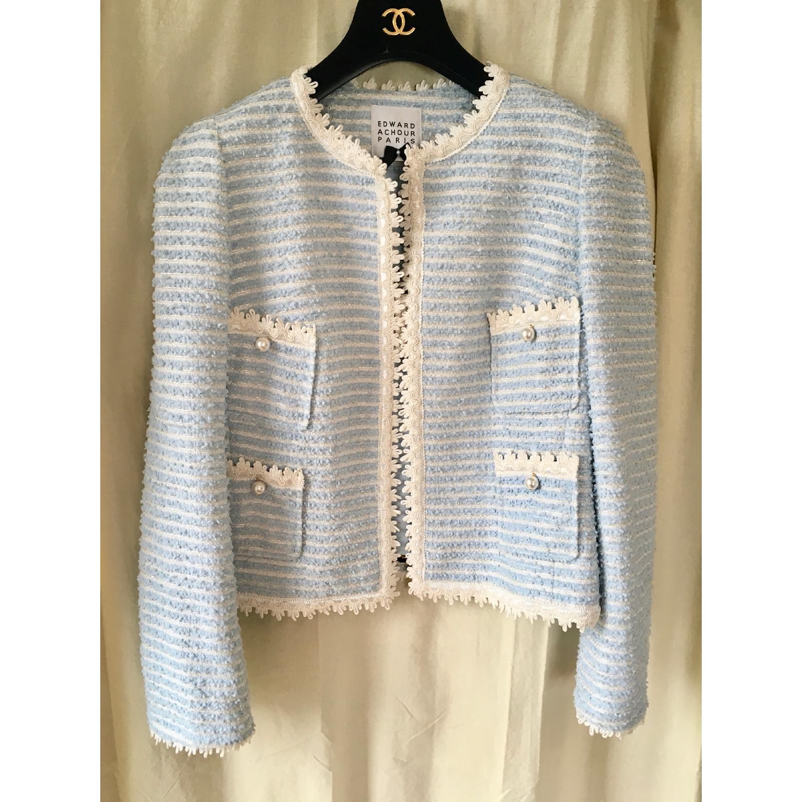 EDWARD ACHOUR ジャケット Blazer Edward Achour Blue size 38 FR in Polyester - 50109108