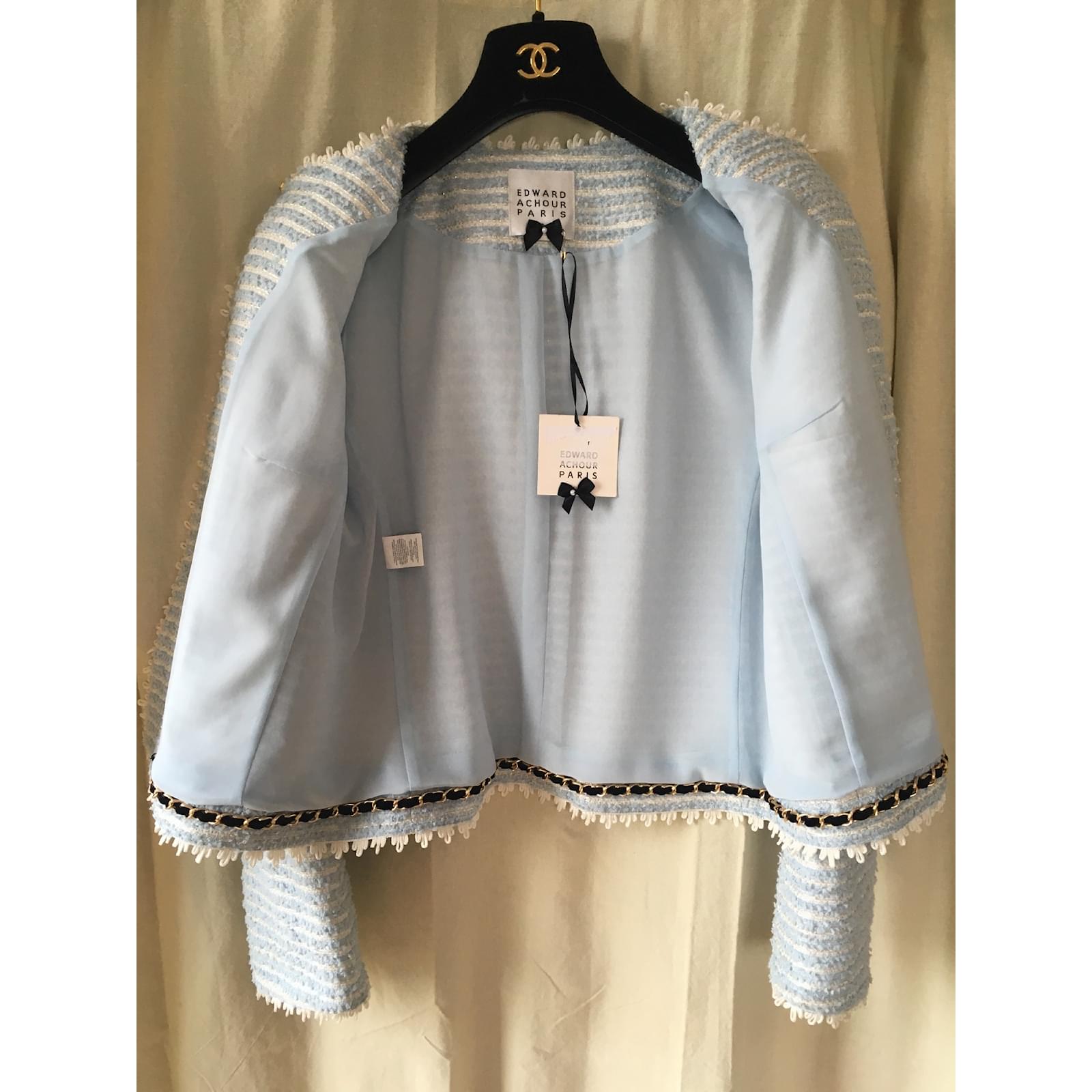 EDWARD ACHOUR ジャケット Blazer Edward Achour Blue size 38 FR in Polyester - 50109108