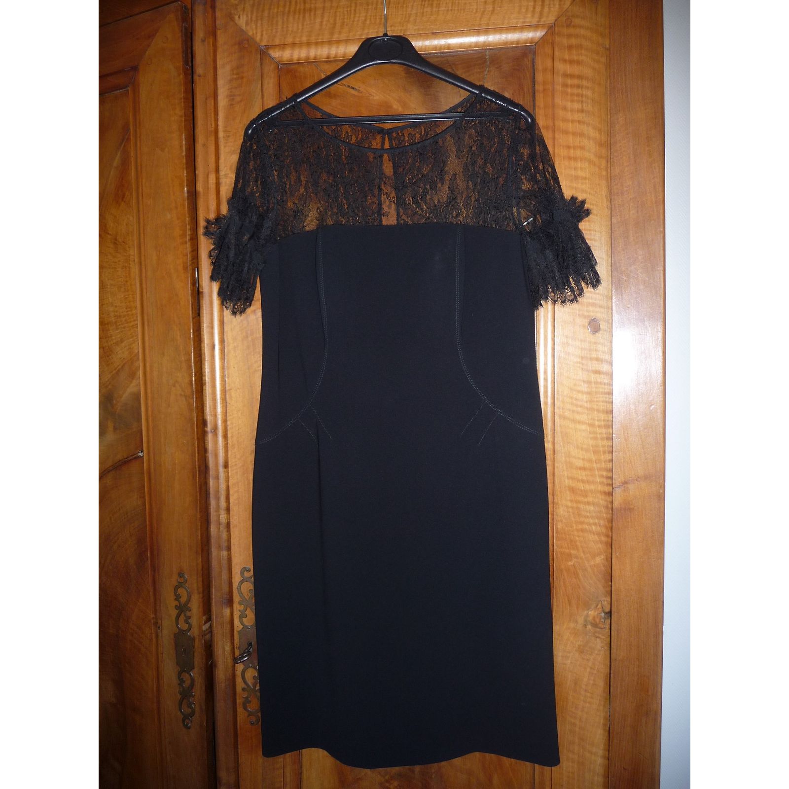 Robe Bretelles Georges Rech Haut De Gamme - Taille 40 (38), Noir à Boutons Dorés, Occasion Très Bon État