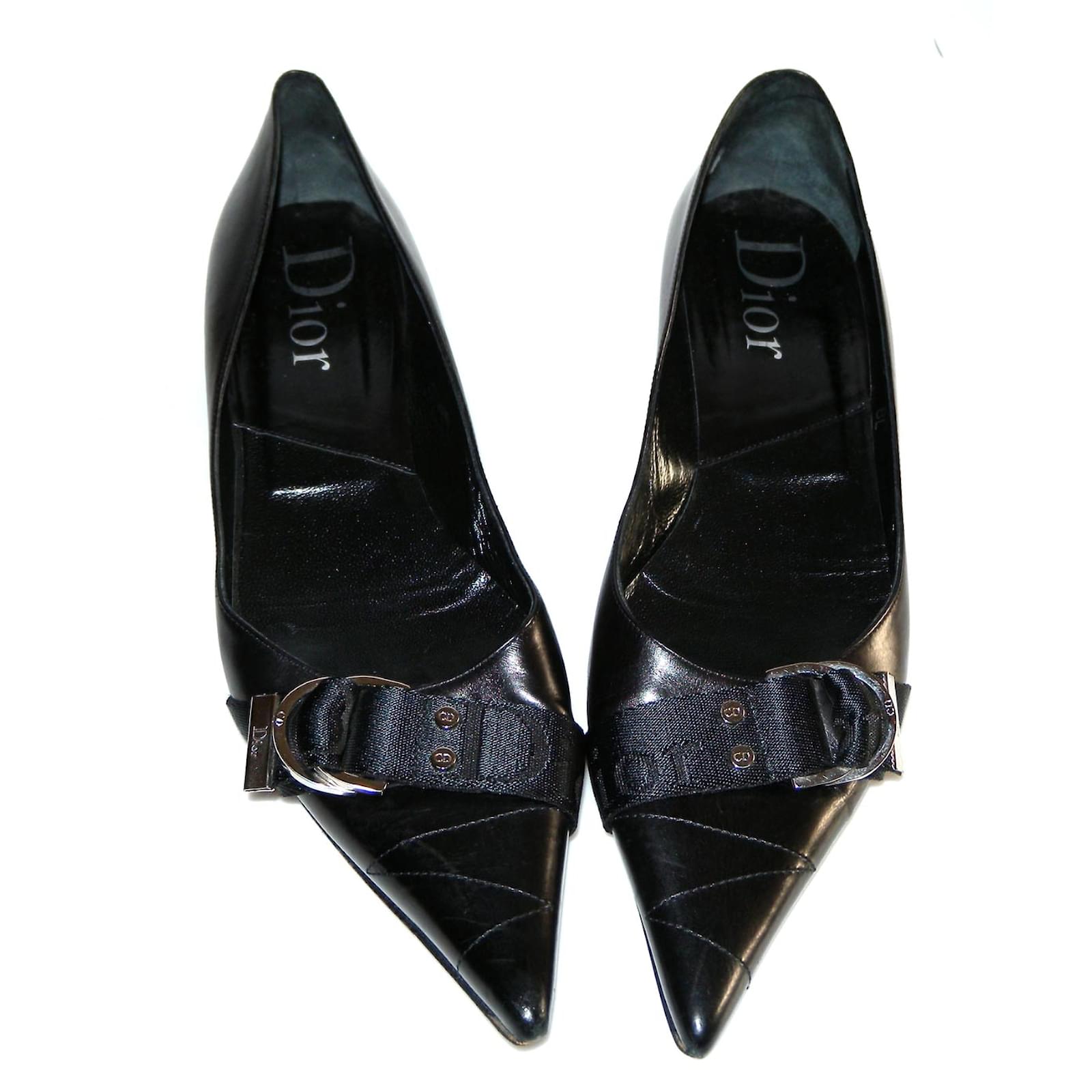 Christian Dior Ballet flats Black Leather ref.48487 - Joli Closet