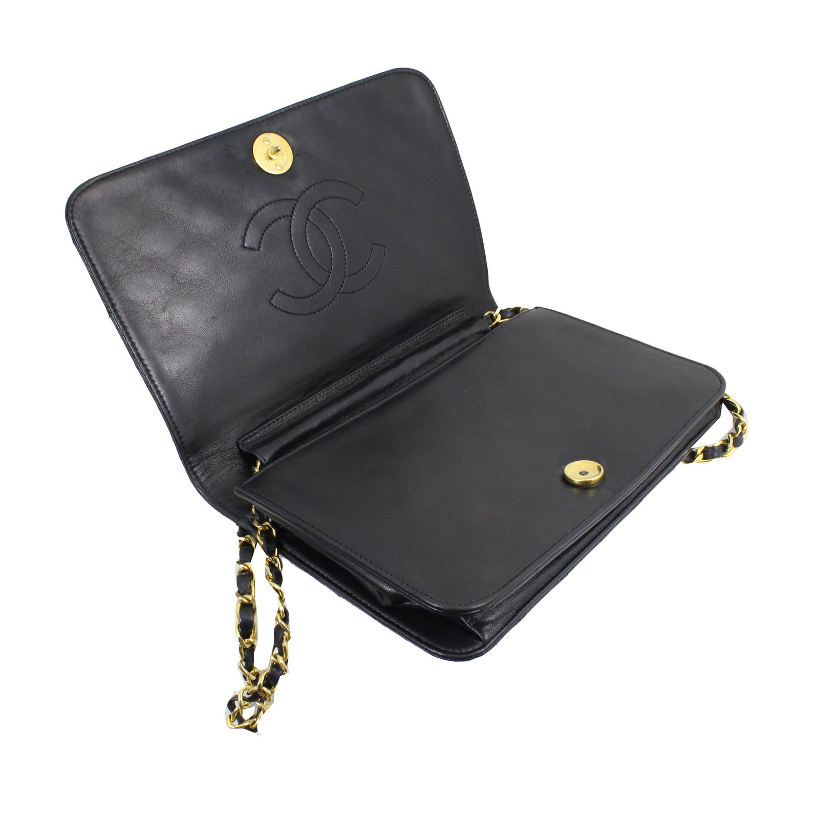 Wallet On Chain Chanel WOC vintage Black Patent leather ref.49144 - Joli  Closet