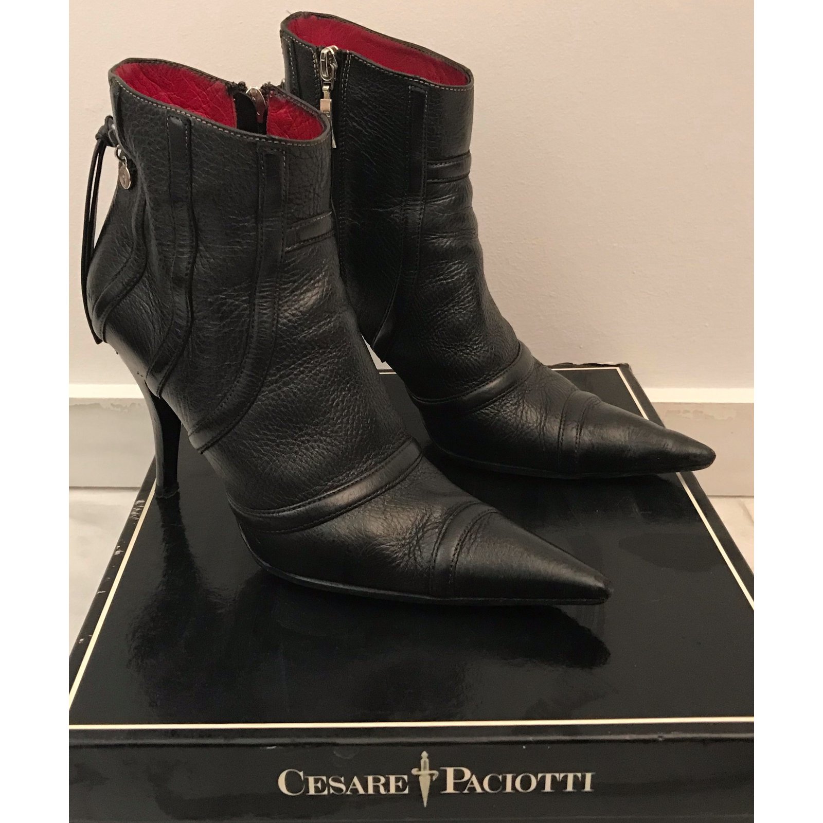 Cesare Paciotti Ankle Boots Black Leather ref.49219 - Joli Closet