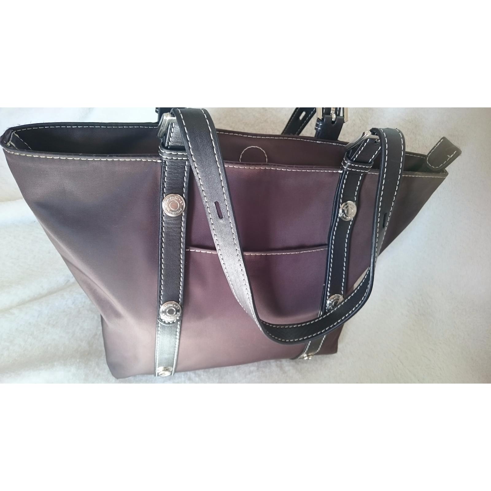 Autre Marque Pourchet Handbags Brown Leather Cloth ref.49330 - Joli Closet