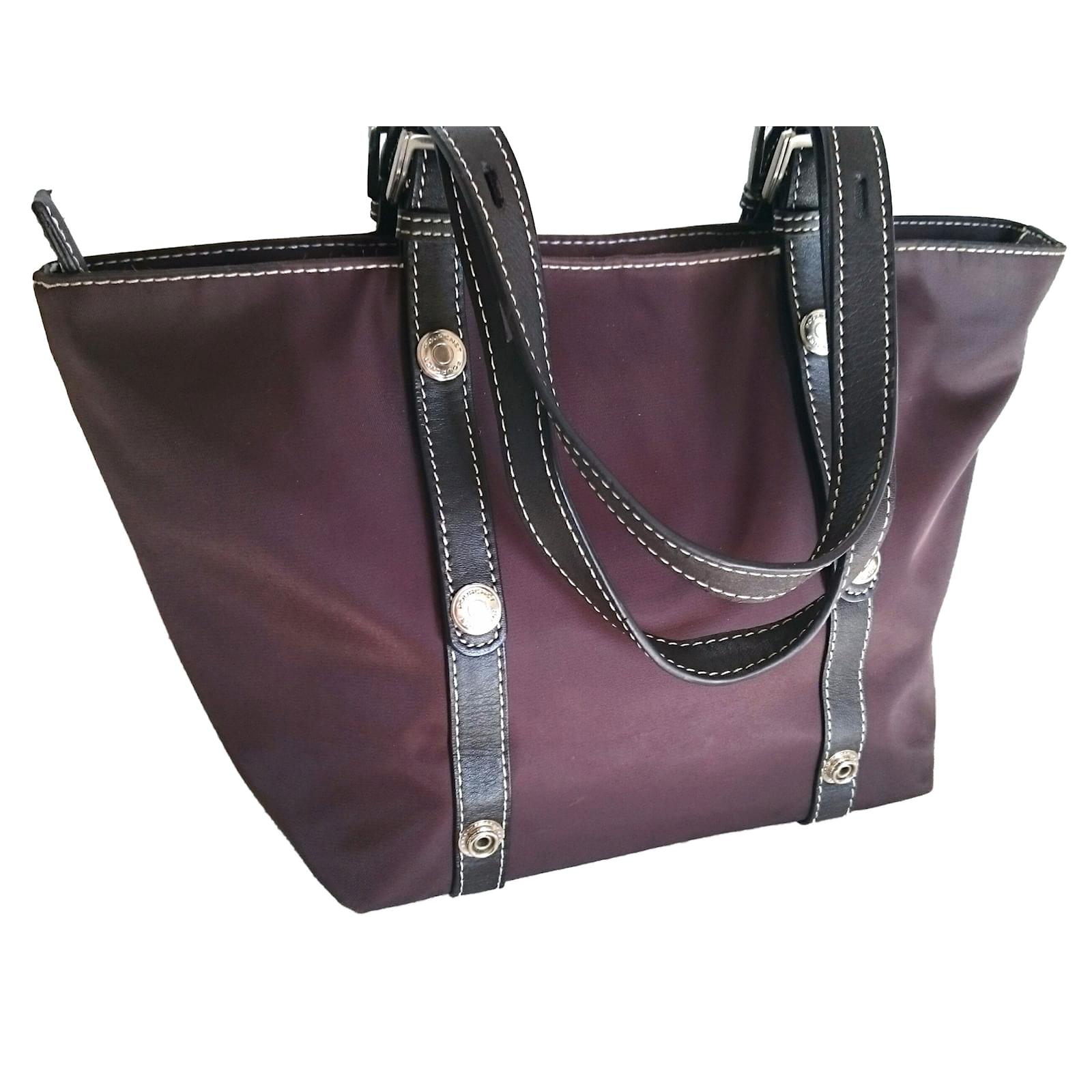 Autre Marque Pourchet Handbags Brown Leather Cloth ref.49330 - Joli Closet