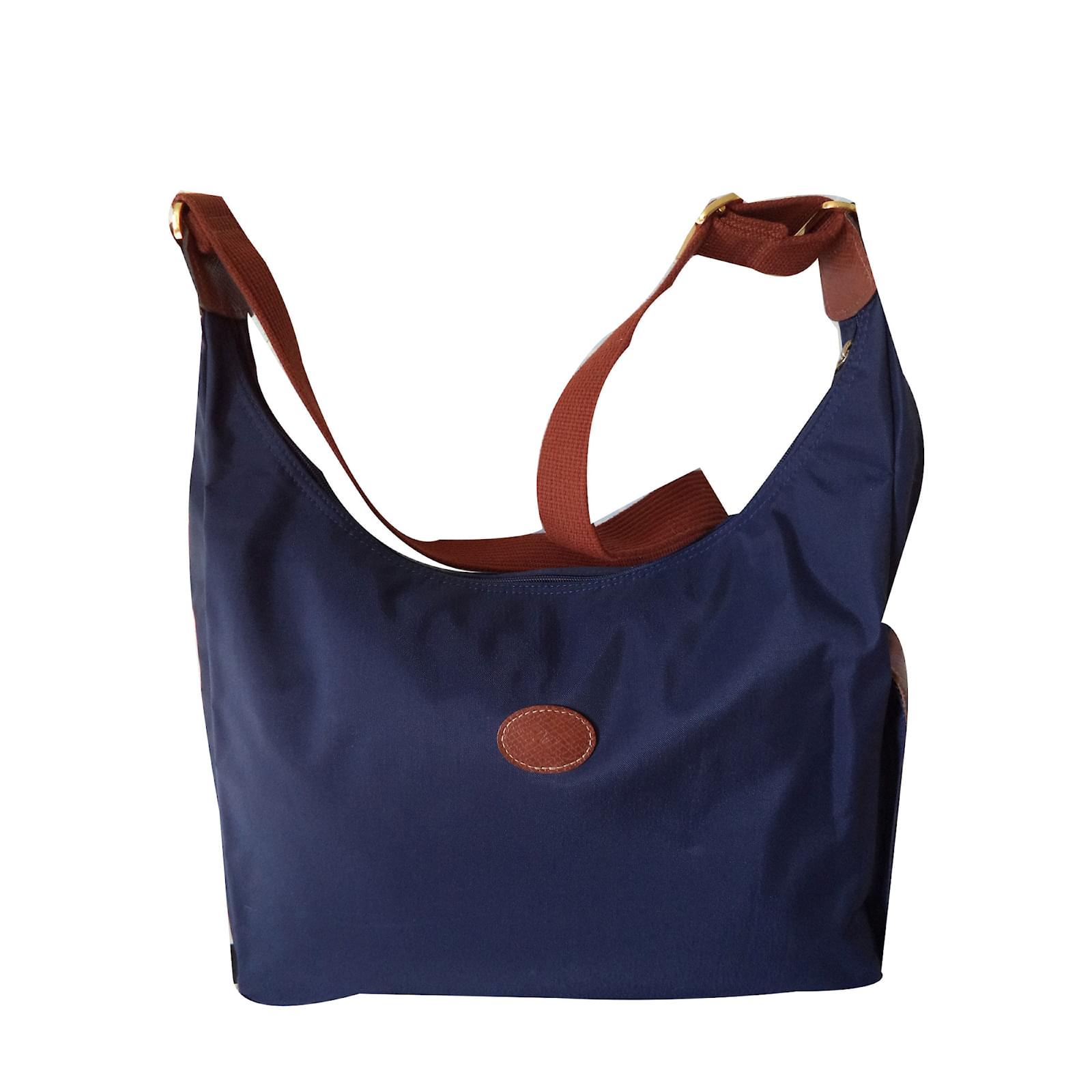 Longchamp BESACE TOILE ET CUIR Bleu Marine ref.49761 - Joli Closet