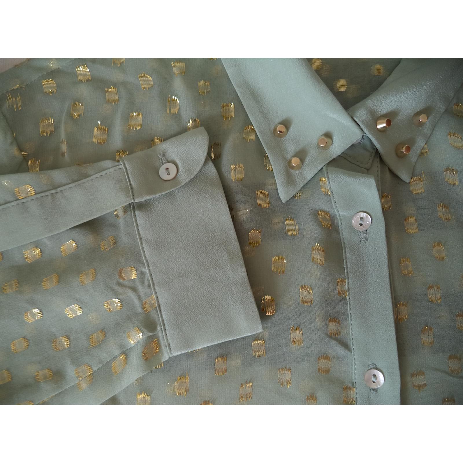 Zara Tops Tops Seide Grun Ref 49793 Joli Closet