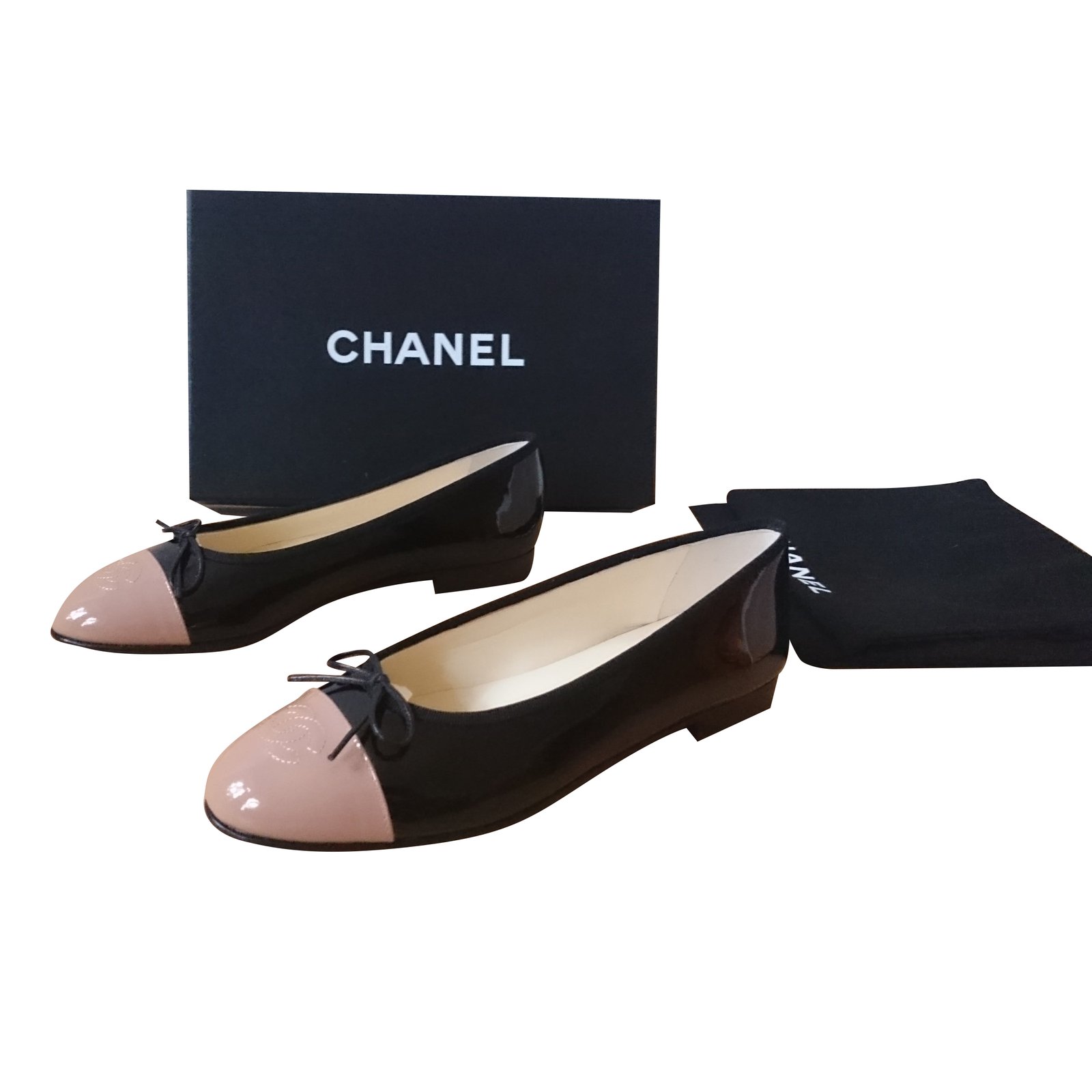 Chanel Ballet flats, Size 39 Black Patent leather  - Joli Closet