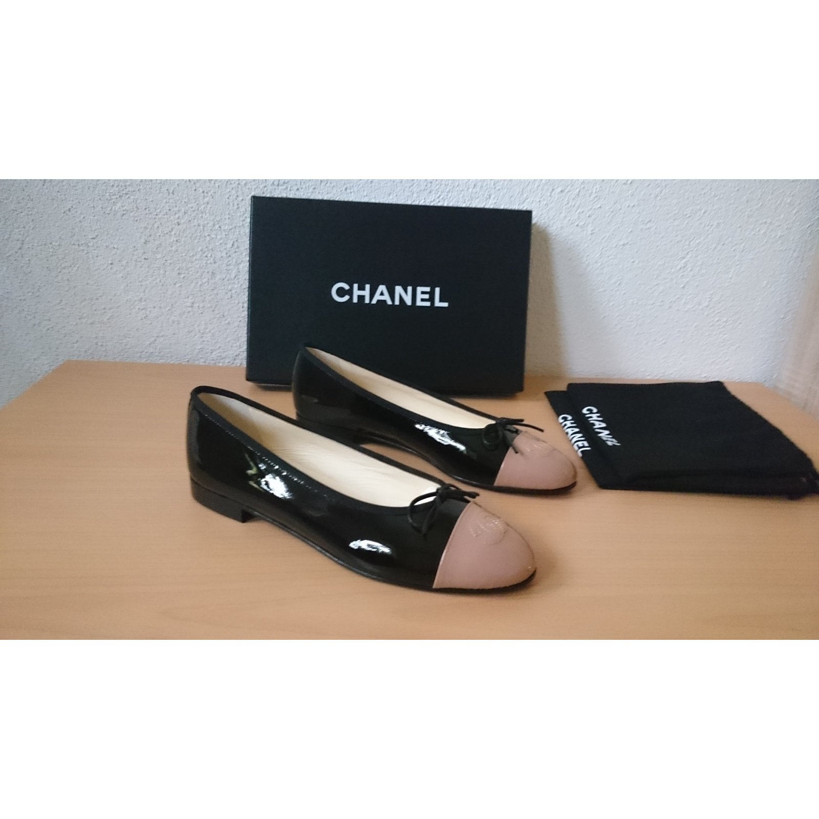 Chanel Ballet flats, Size 39 Black Patent leather ref.50435 - Joli Closet