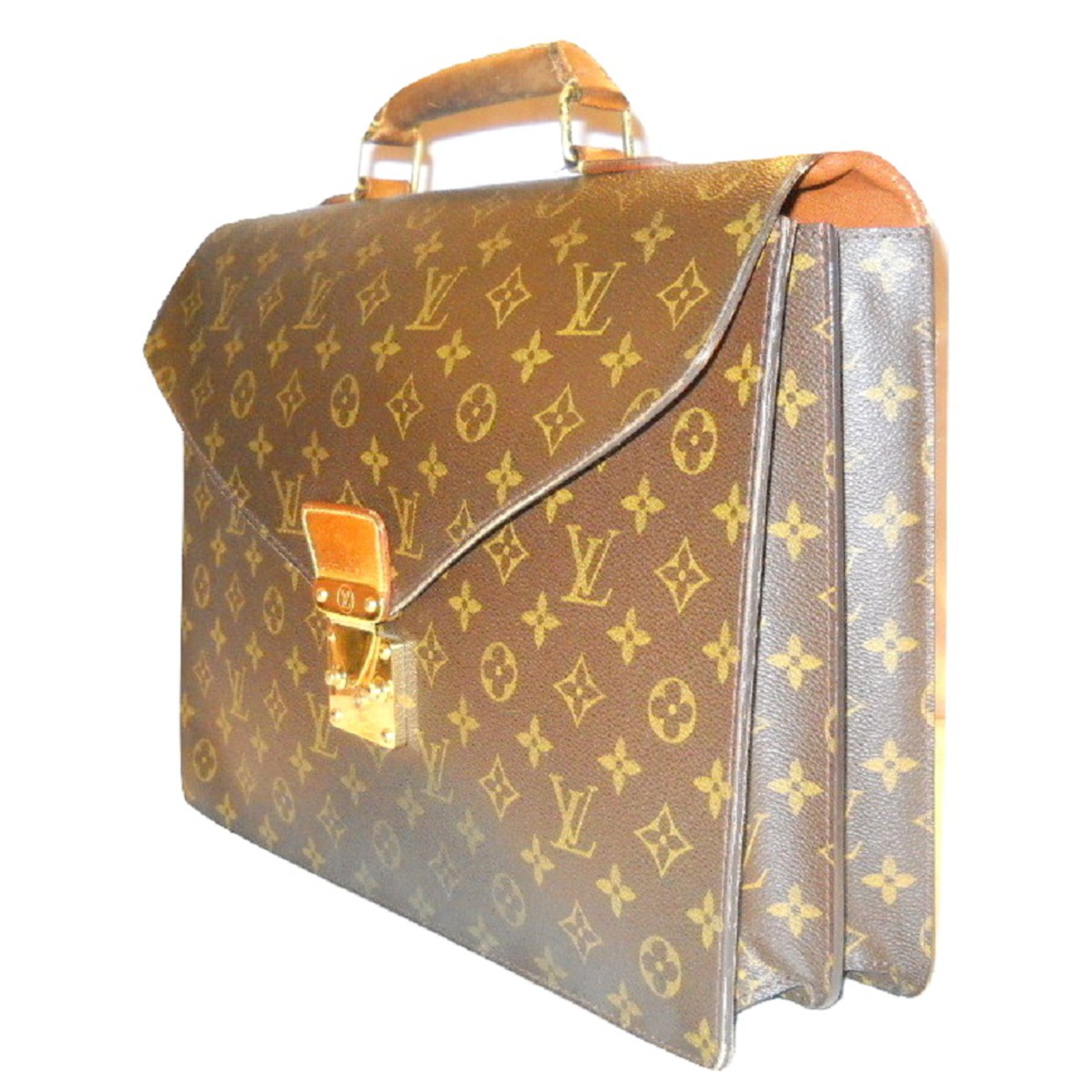 Louis Vuitton Boulogne bag Brown Beige Leather Cloth ref.321913 - Joli  Closet