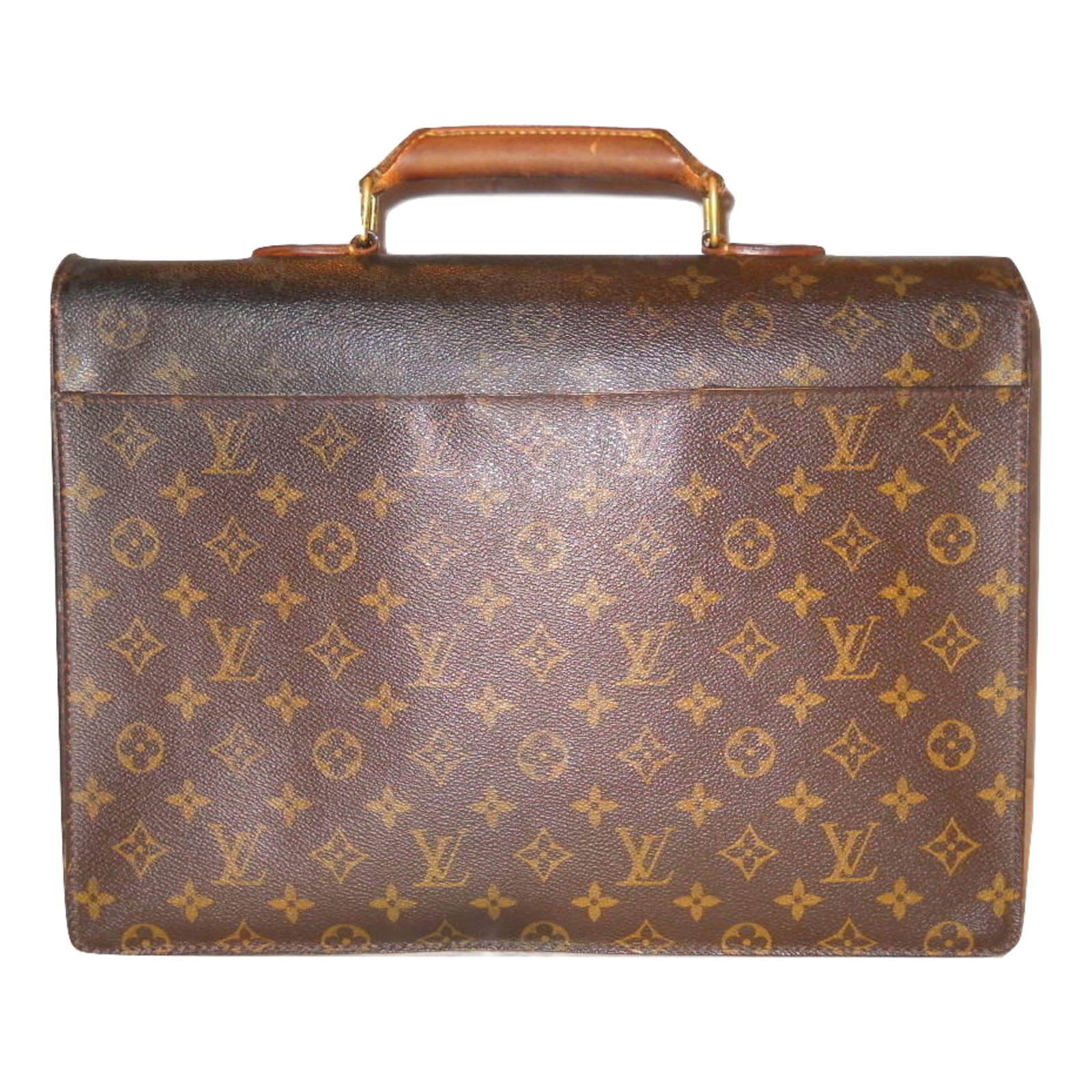 Louis Vuitton 1980's vintage suitcase Brown Leather Cloth ref.394009 - Joli  Closet