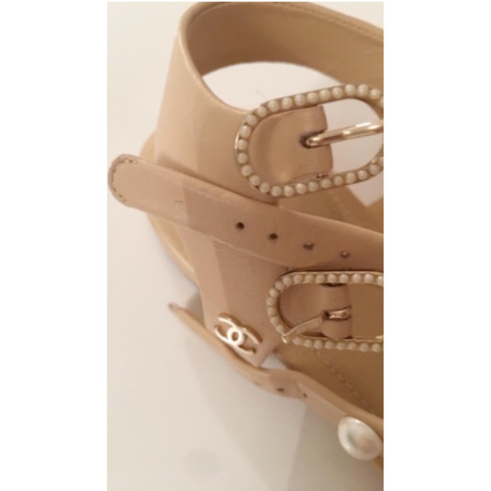 tan chanel sandals