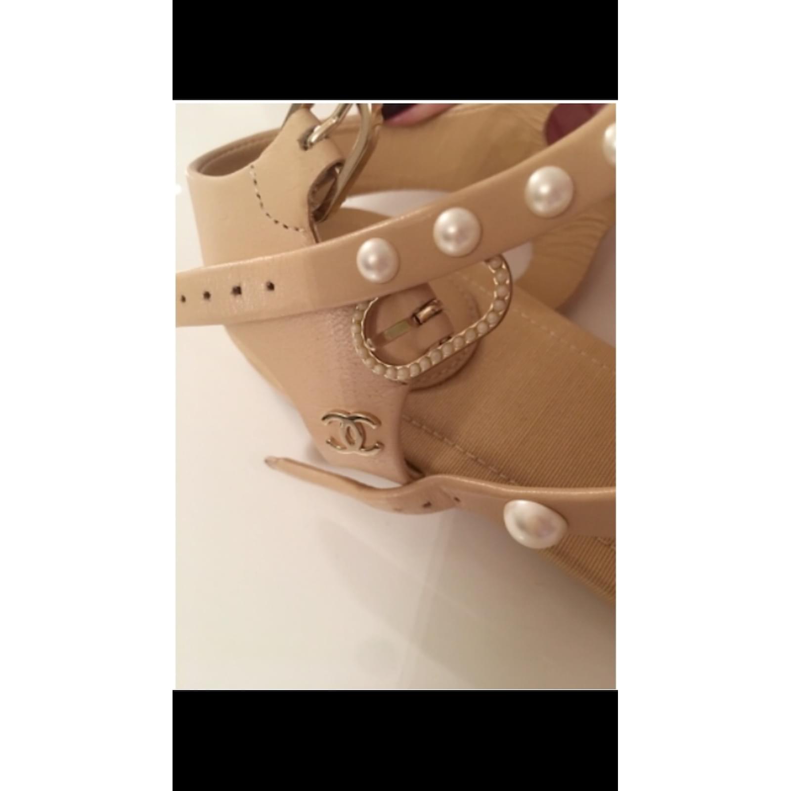 tan chanel sandals