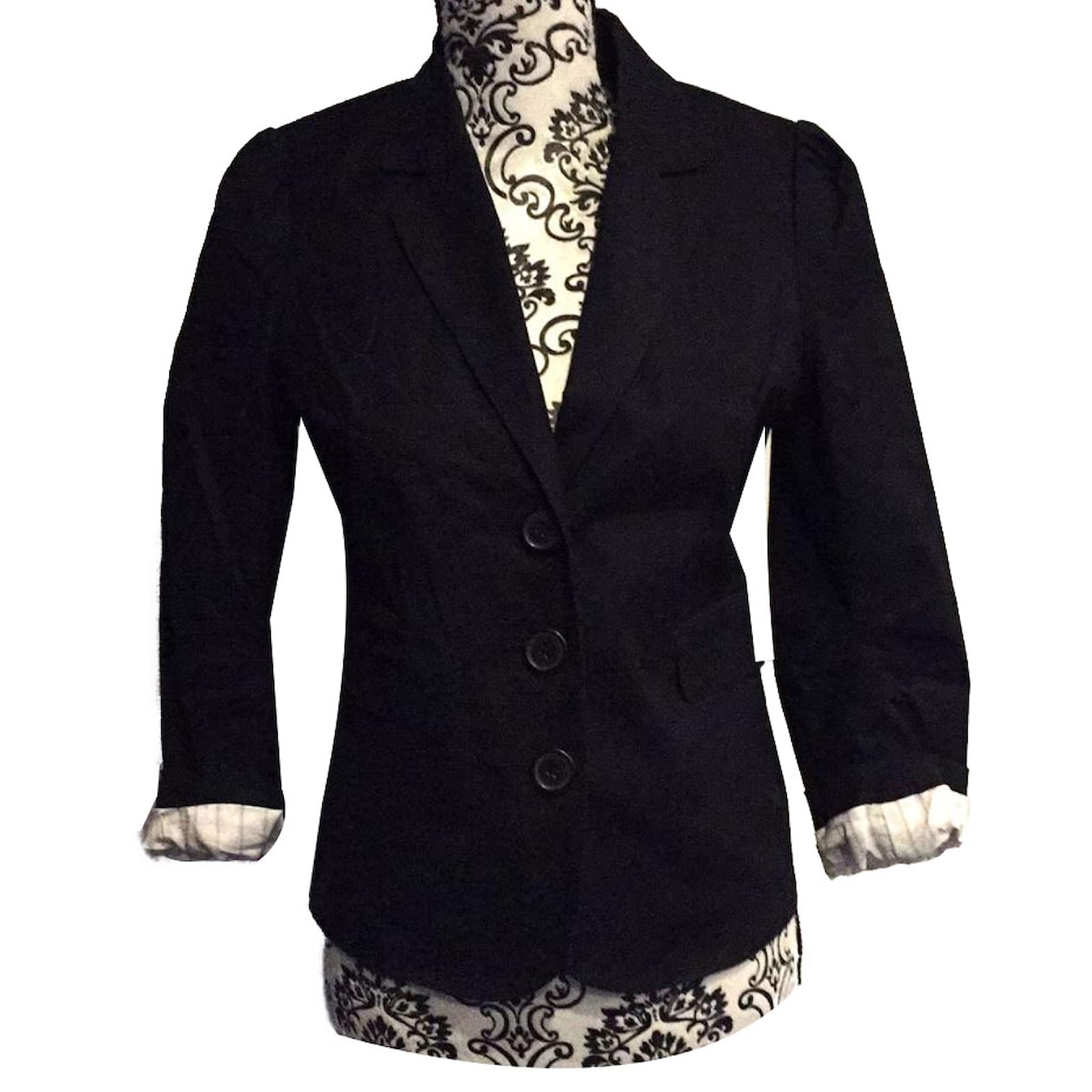 KOOKA?? Veste Kookai Noire Manches 3/4 Coton T 38 ref.50651 - Joli Closet