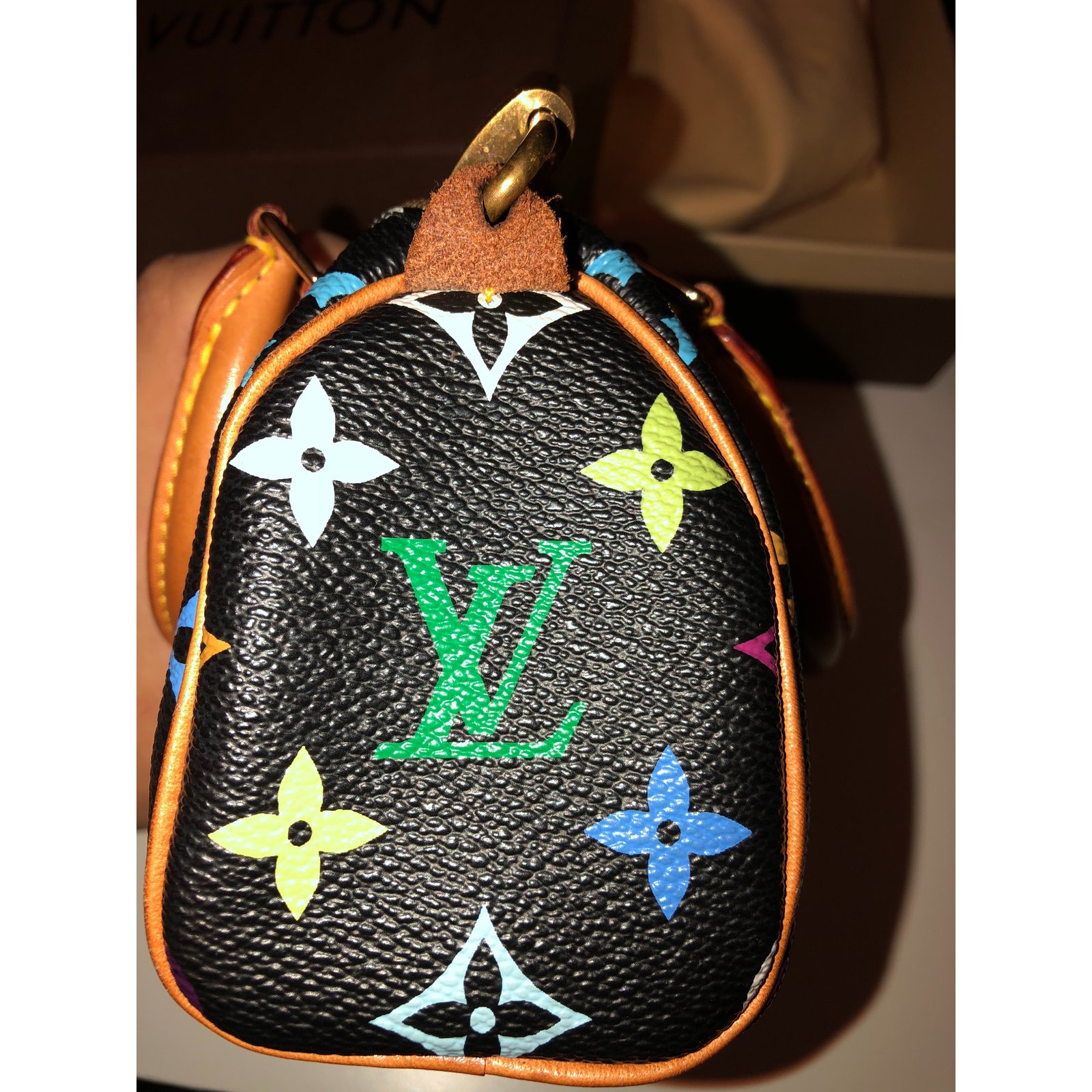 Louis Vuitton Louis Vuitton Mini Speedy HL Black Multicolour Handbags Cloth Multiple colors ref ...