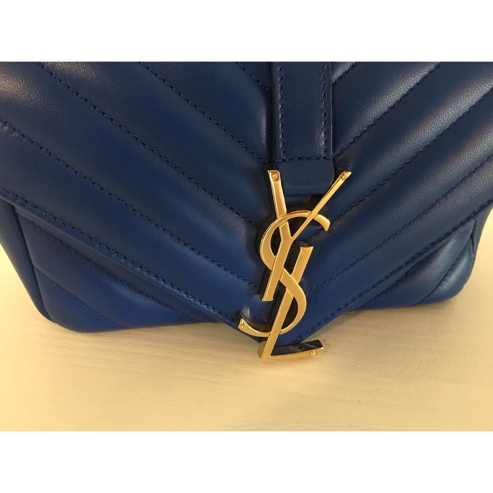 Classic Baby Monogram Saint Laurent Blue Leather ref.51080 - Joli