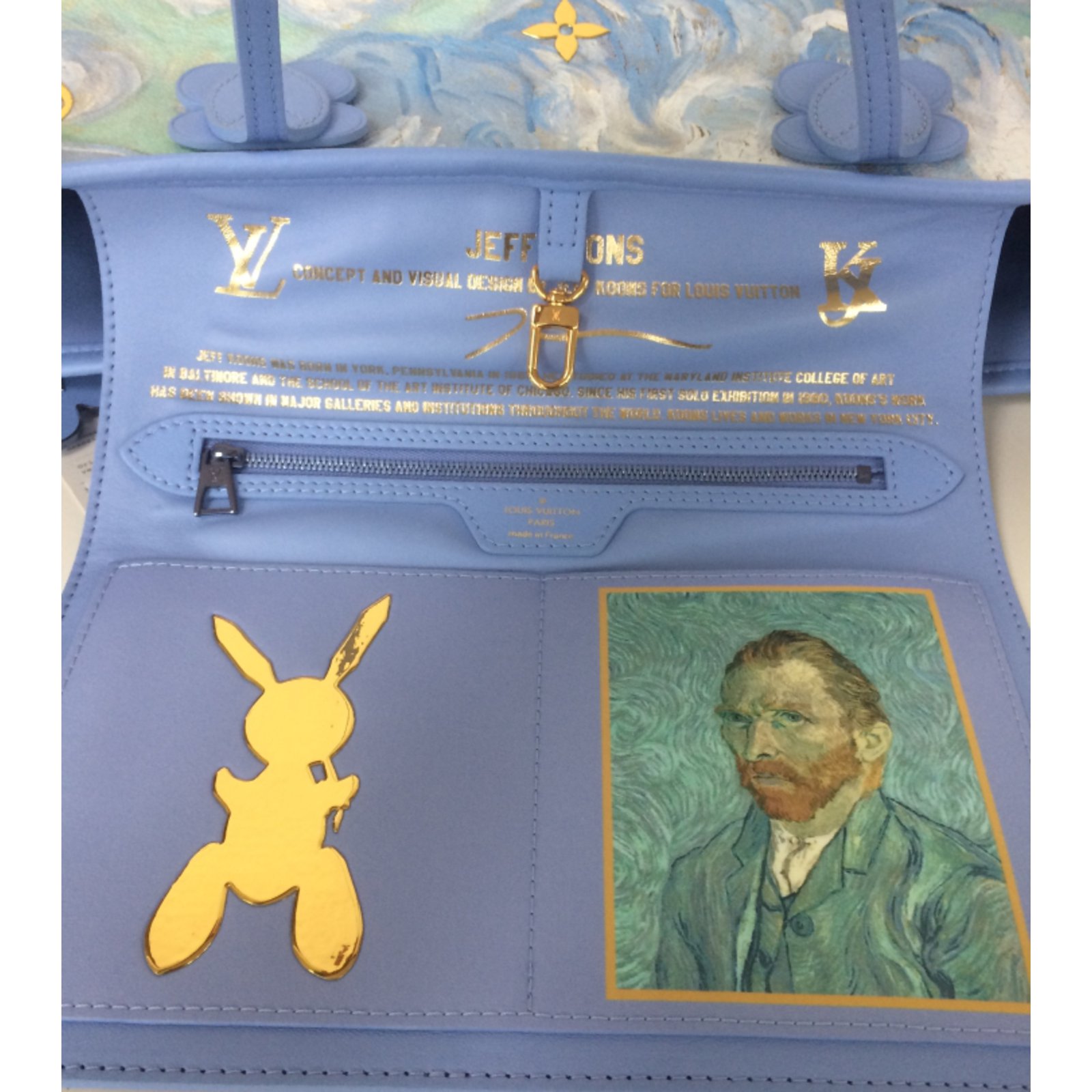 Louis Vuitton x Jeff Koons - Vincent Van Gogh Limited Edition Blue Green  Yellow Leather ref.537519 - Joli Closet