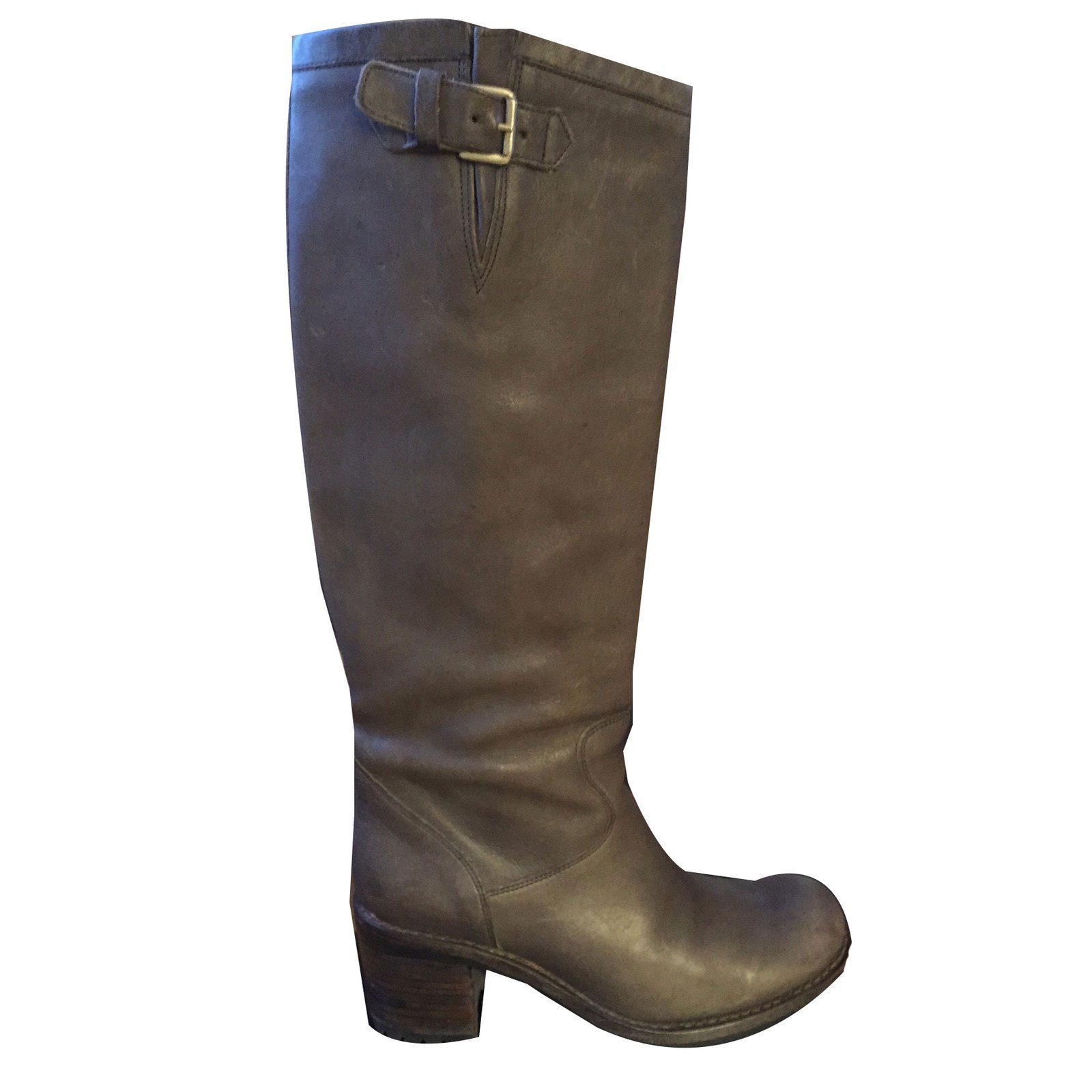 Free Lance Boots Grey Leather ref.51475 - Joli Closet