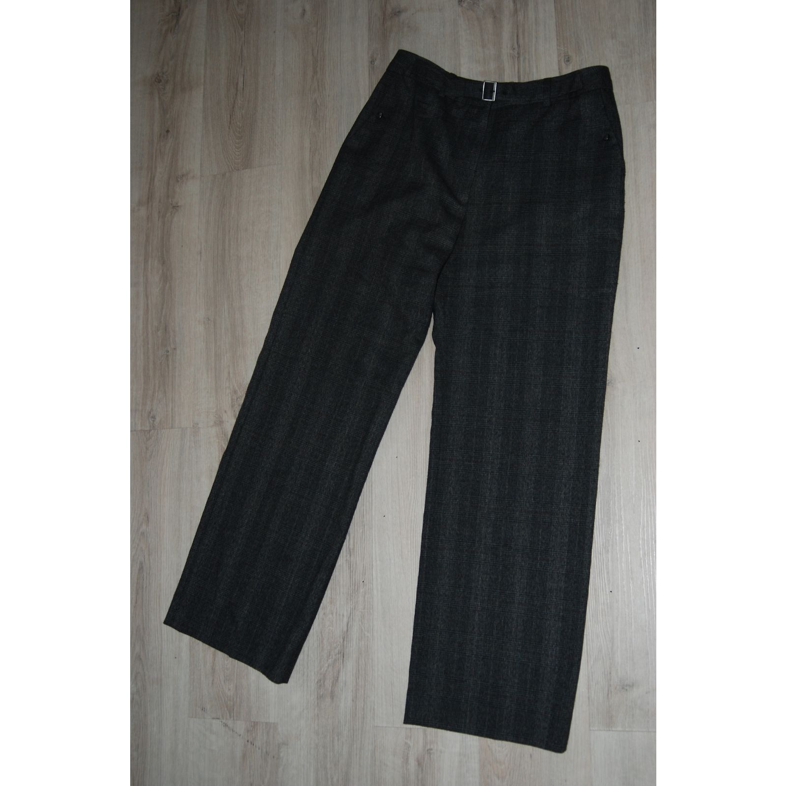 Pantalon Femme Gérard Darel Taille 42, Gris En Laine Mélangée, Coupe Slim Straight