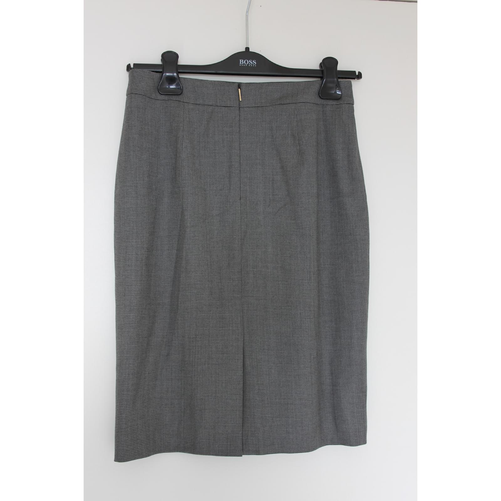 Jupe Crayon Hugo Boss VELAIAH - Laine Beige, Taille 8 (femme), Parfait état, Pour Bureau