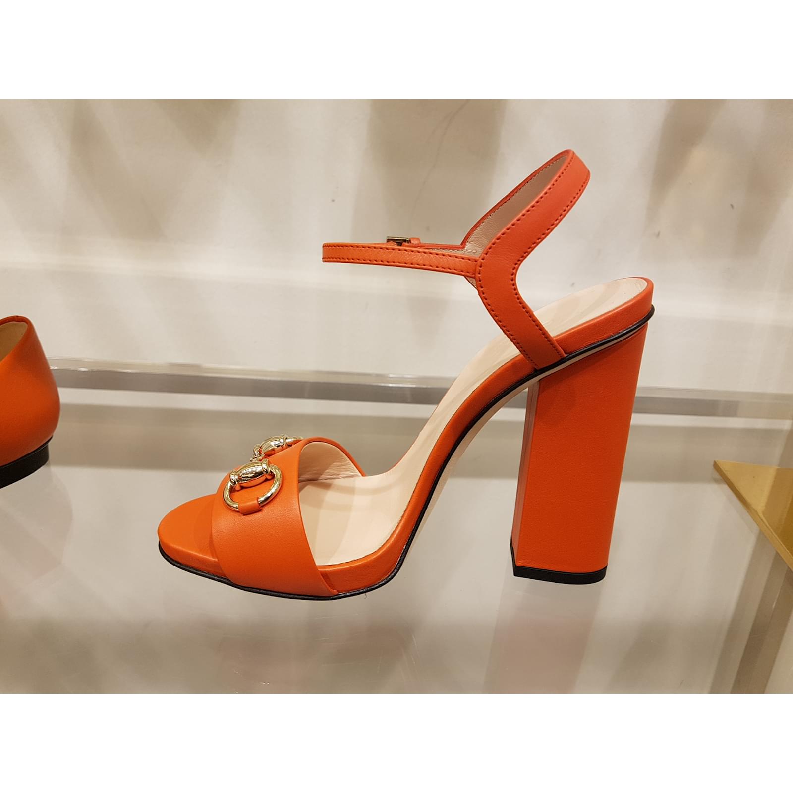 gucci orange heels