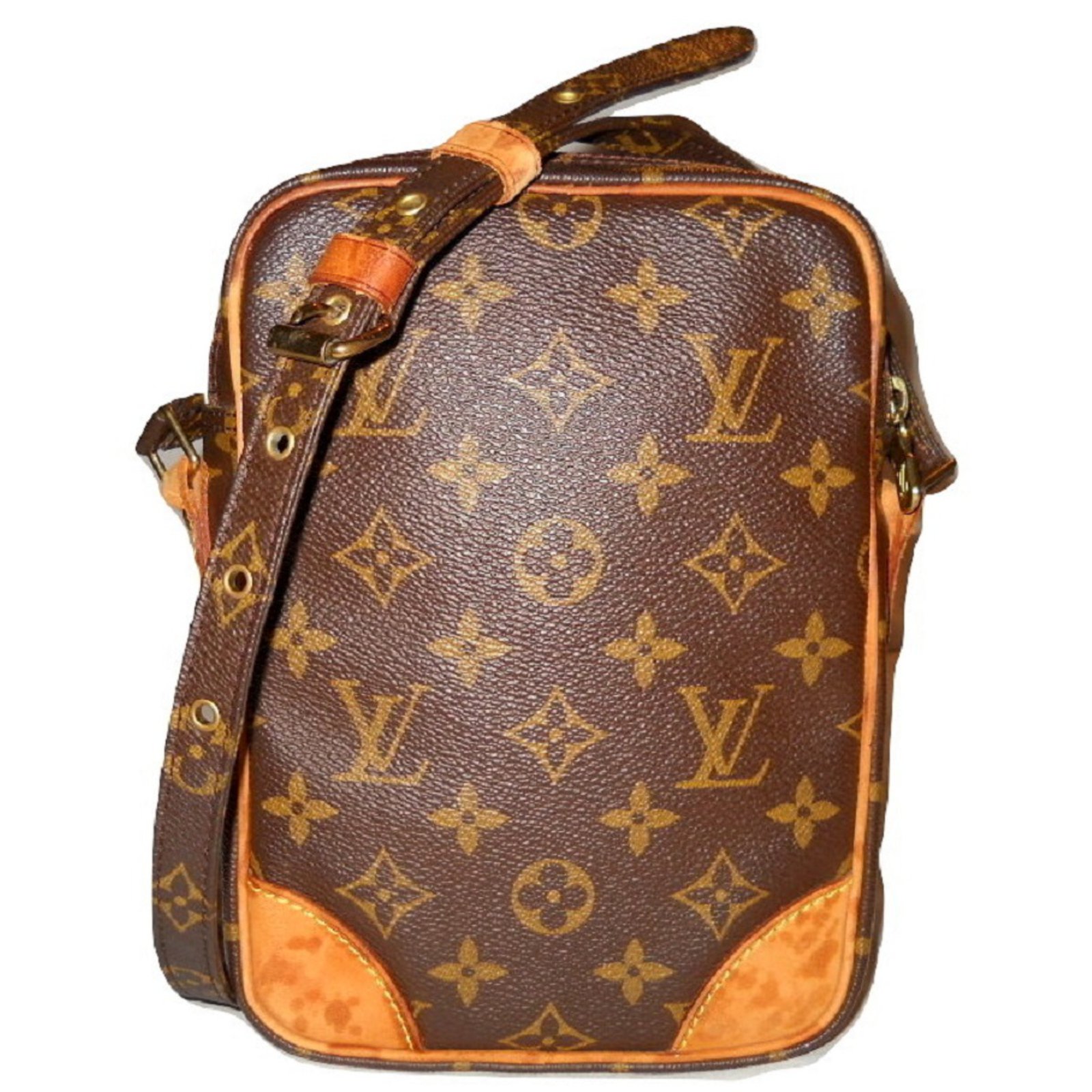 Louis Vuitton vintage e PM Monogram Brown Orange Leather Plastic  ref.52156 - Joli Closet