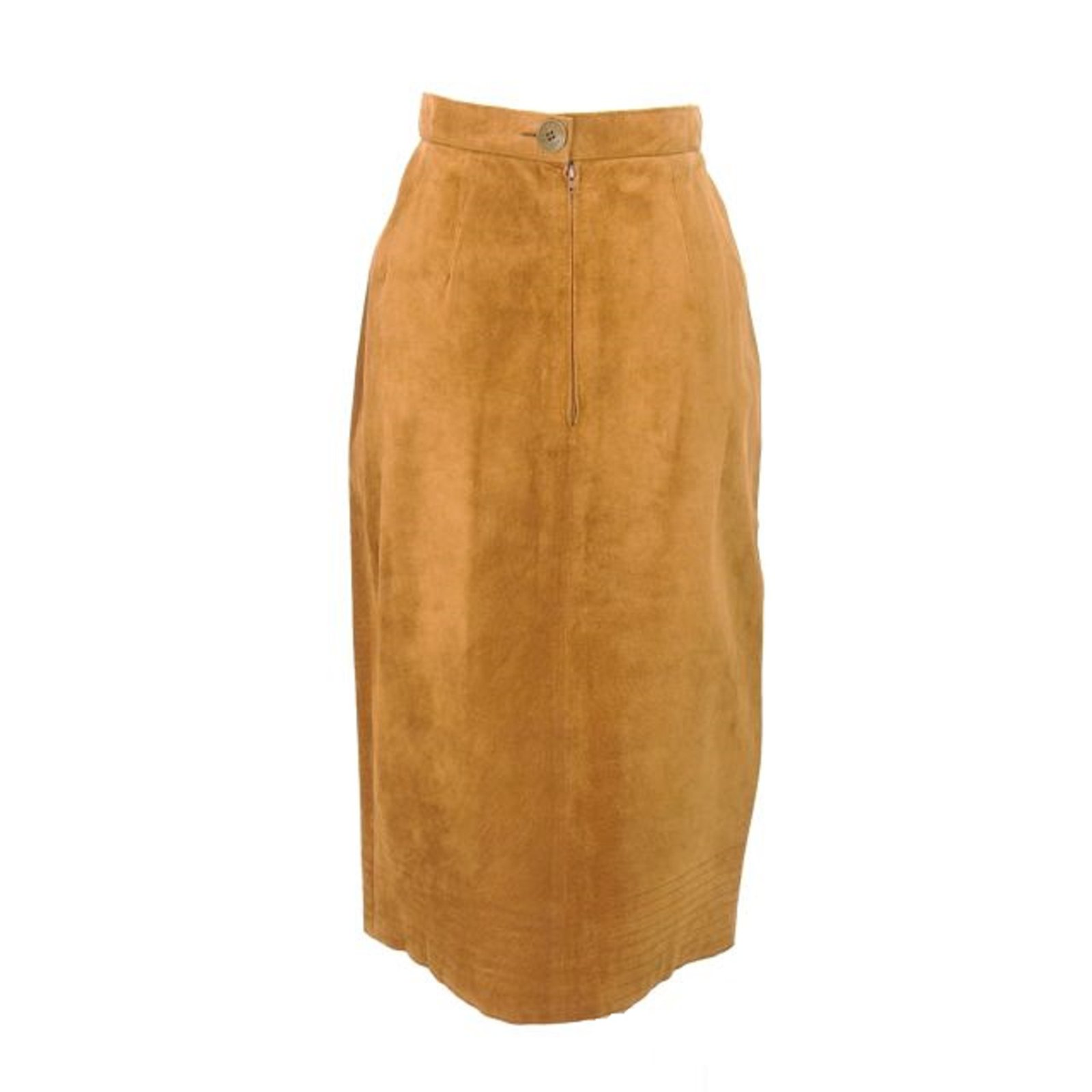 Hermès Hermes High Waist Pigskin Suede Leather Skirt Brown ref.53169 ...