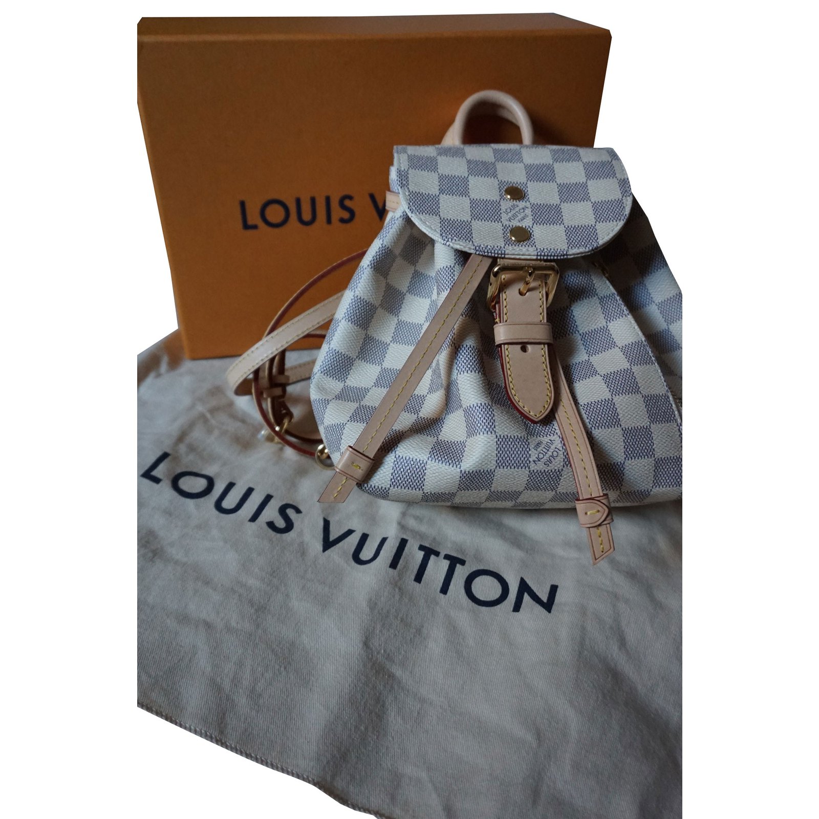 Louis Vuitton SPERONE BB White Dark grey Leather ref.53408 - Joli Closet