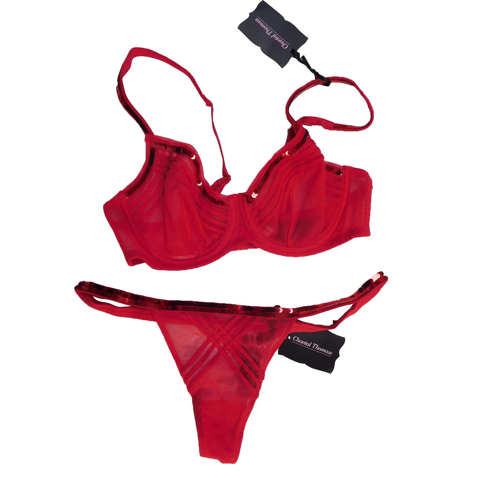 Parure Lingerie Chantal Thomass Asymétrie - Soutien-gorge Bandeau Et String