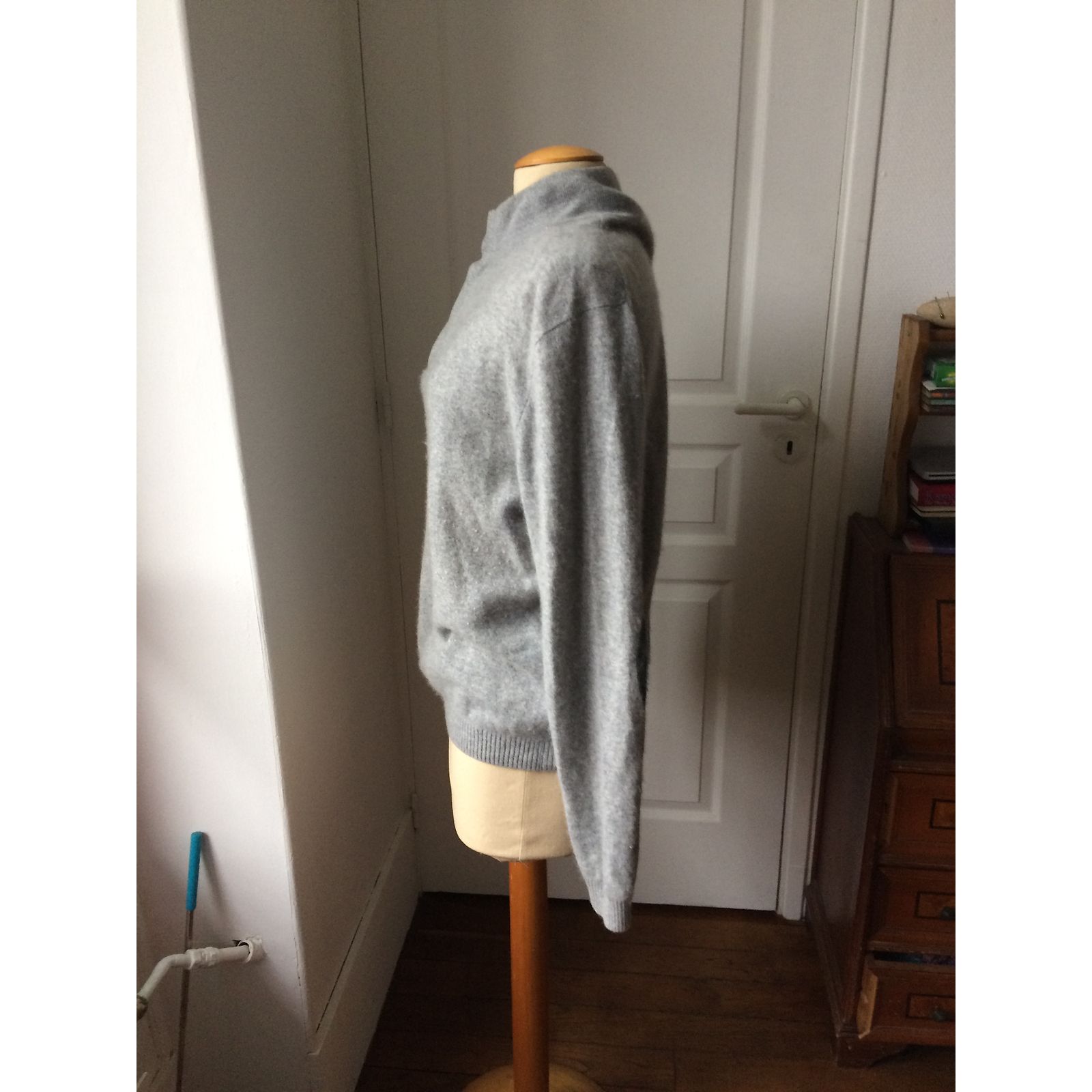 Pull Court Sandini 100% Cachemire - Gris Clair, Taille XL, Occasion Très Bon état