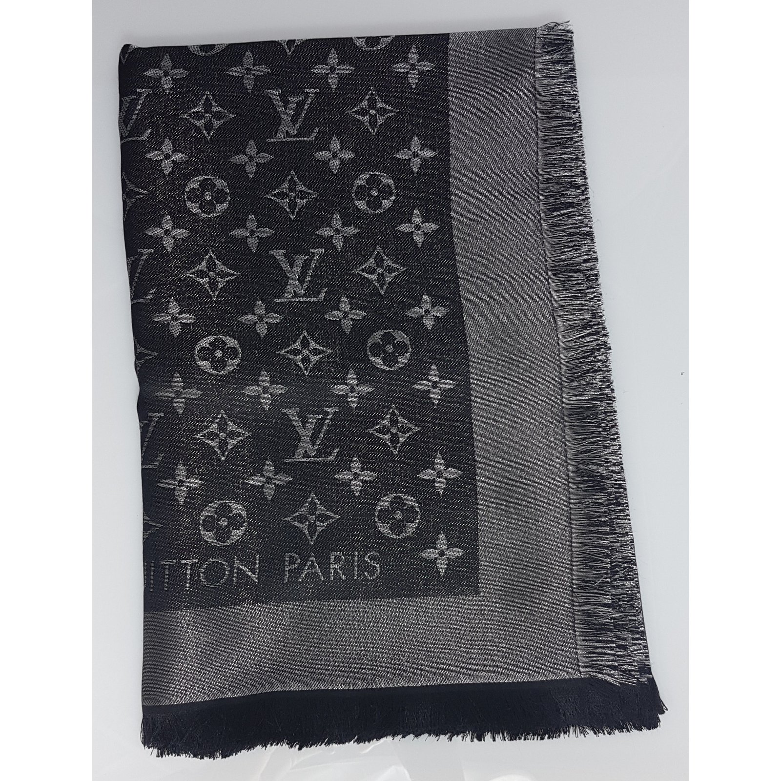 Louis Vuitton Monogram Shine Shawl, Black, * Inventory Confirmation Required