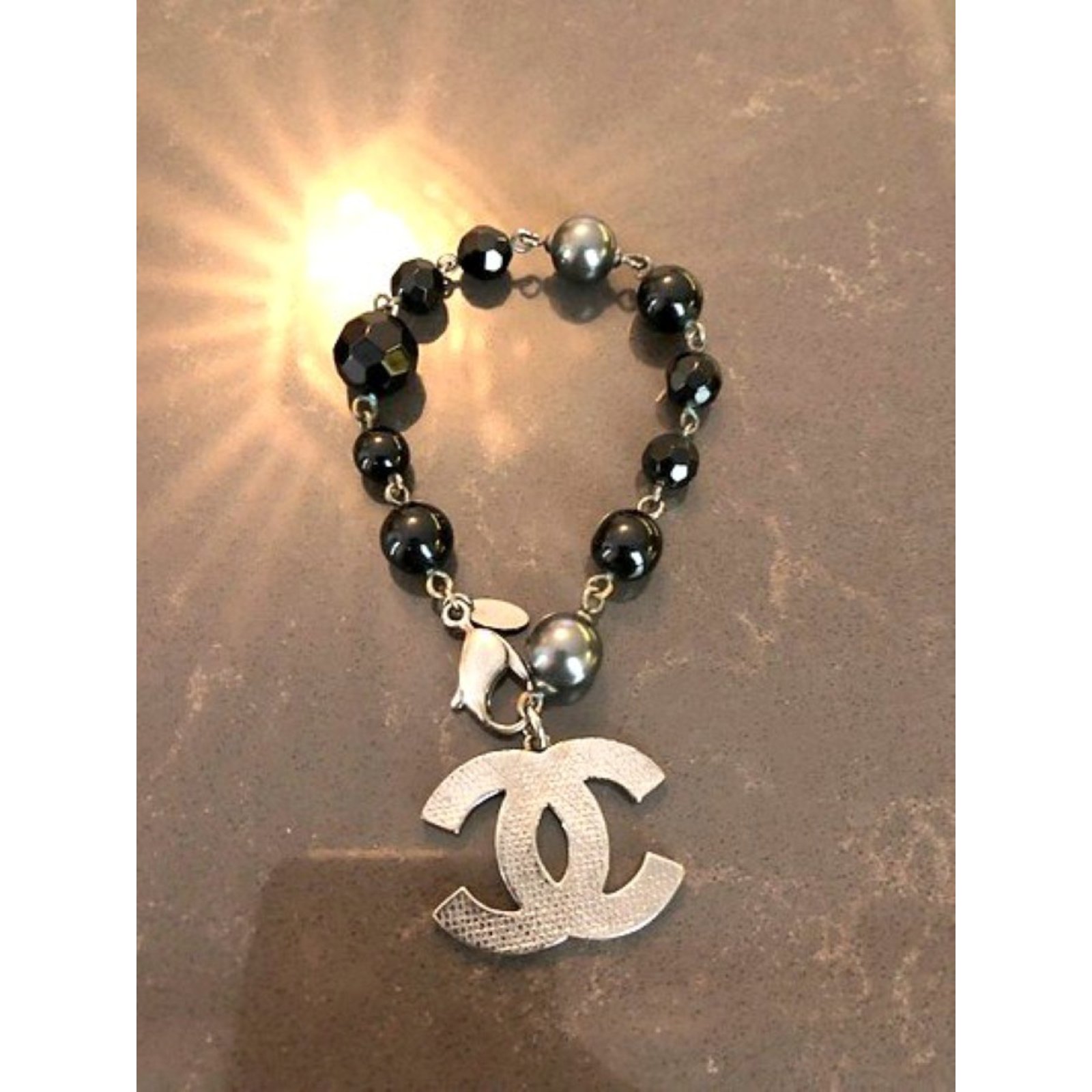 Chanel Bracelets Black Silvery ref.54409 - Joli Closet