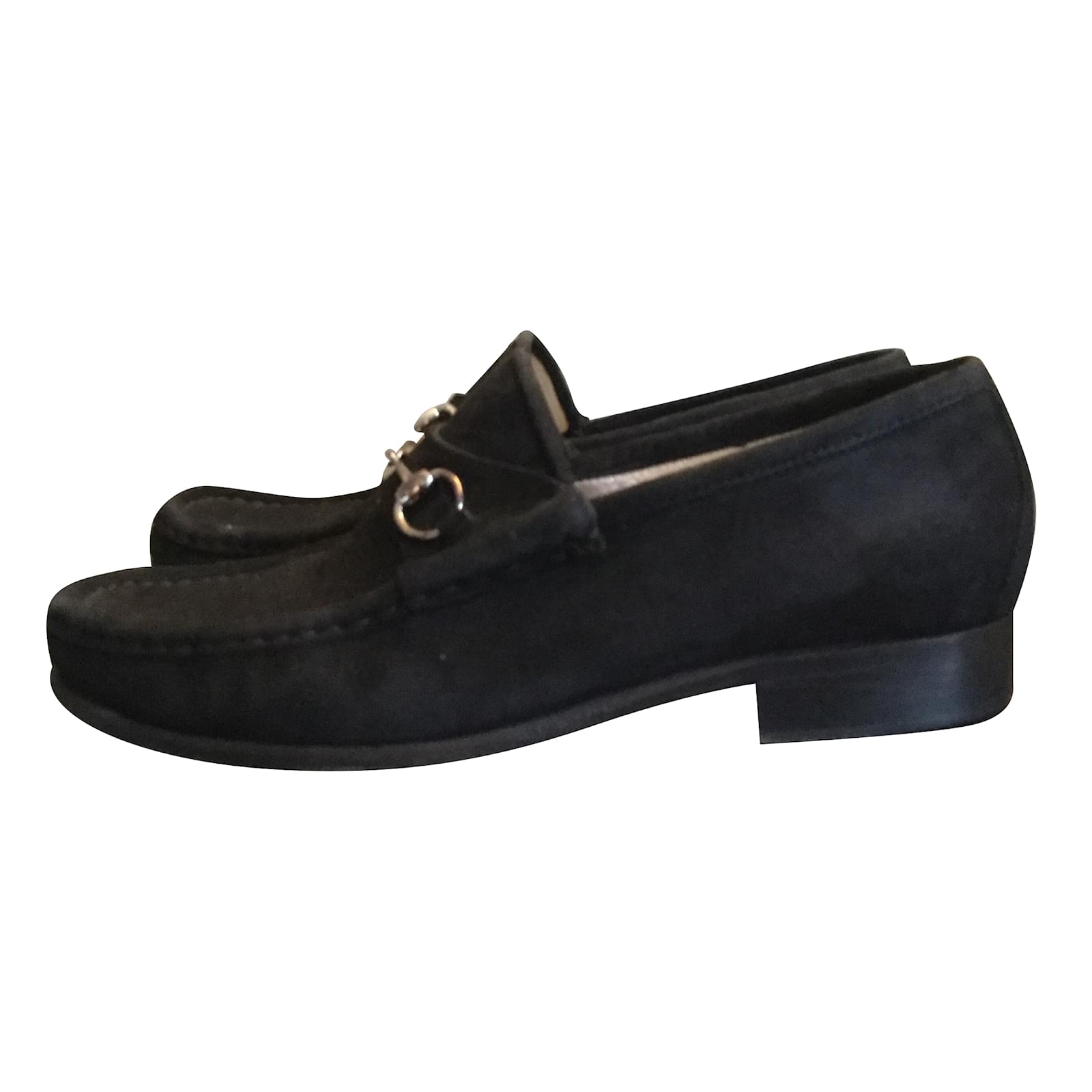 Gucci loafers Black Suede ref.55052 Joli Closet