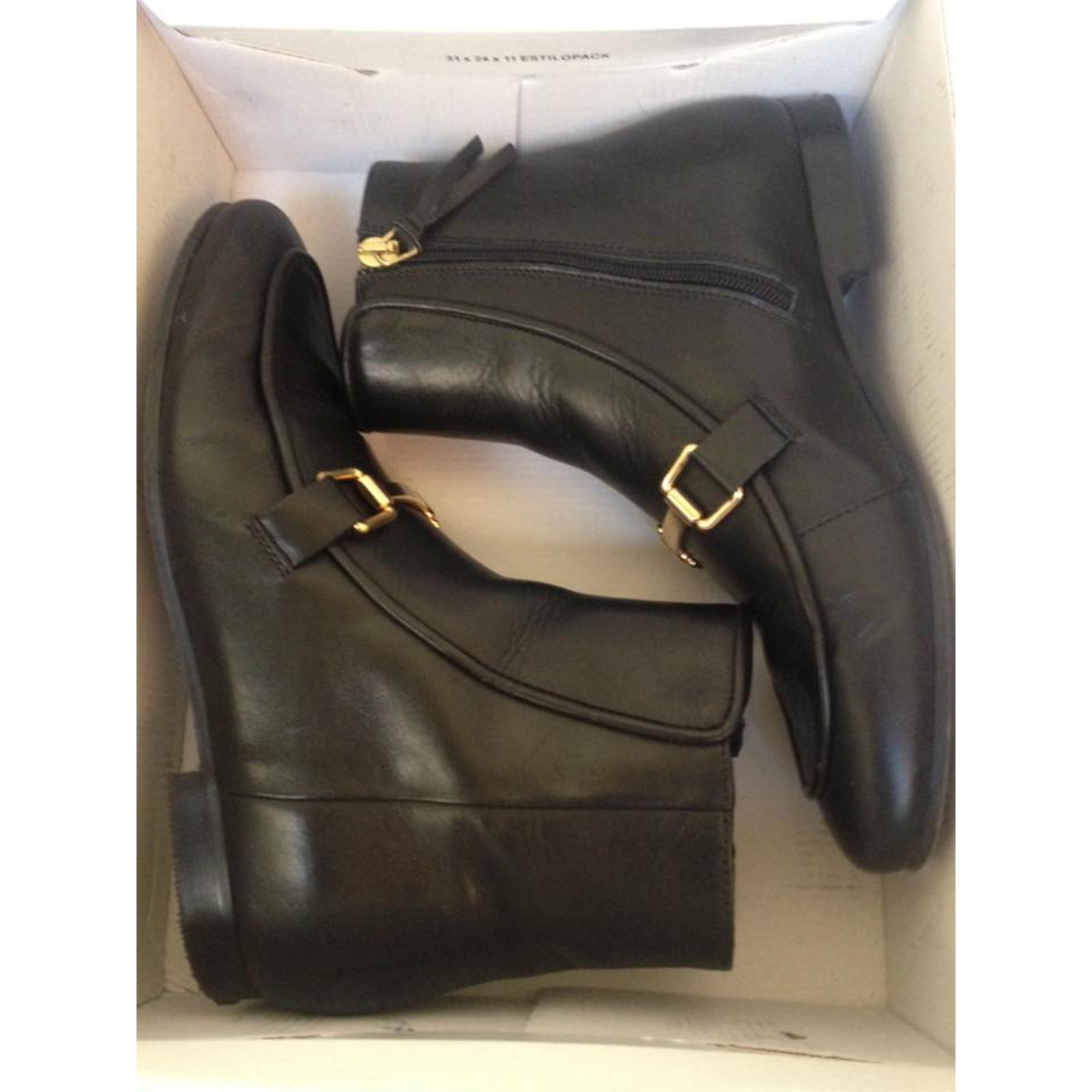 black leather ankle boots topshop