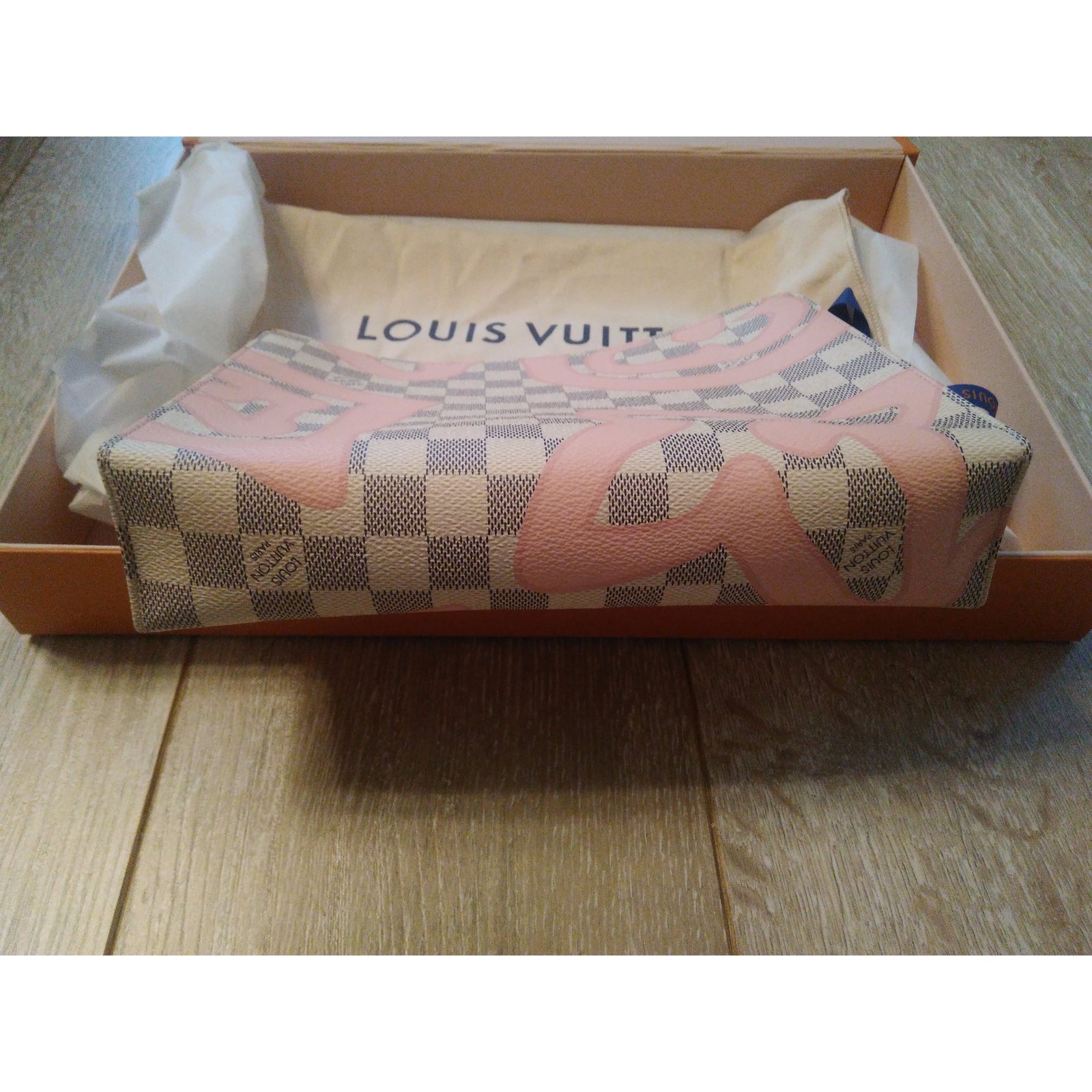 Louis Vuitton la tahitienne damier azur Blue Leather ref.56036