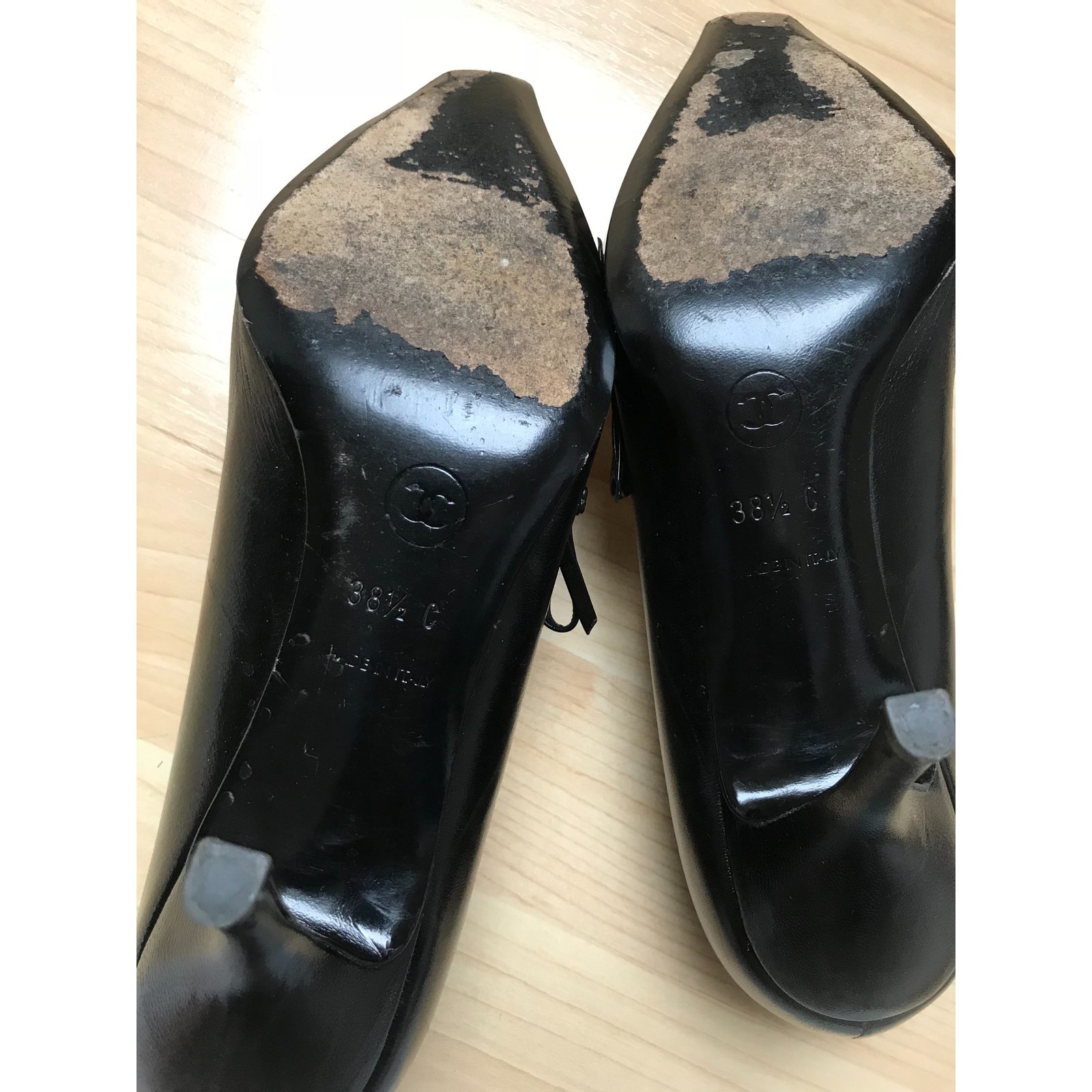 Chanel Heels Black Leather ref.56210 - Joli Closet