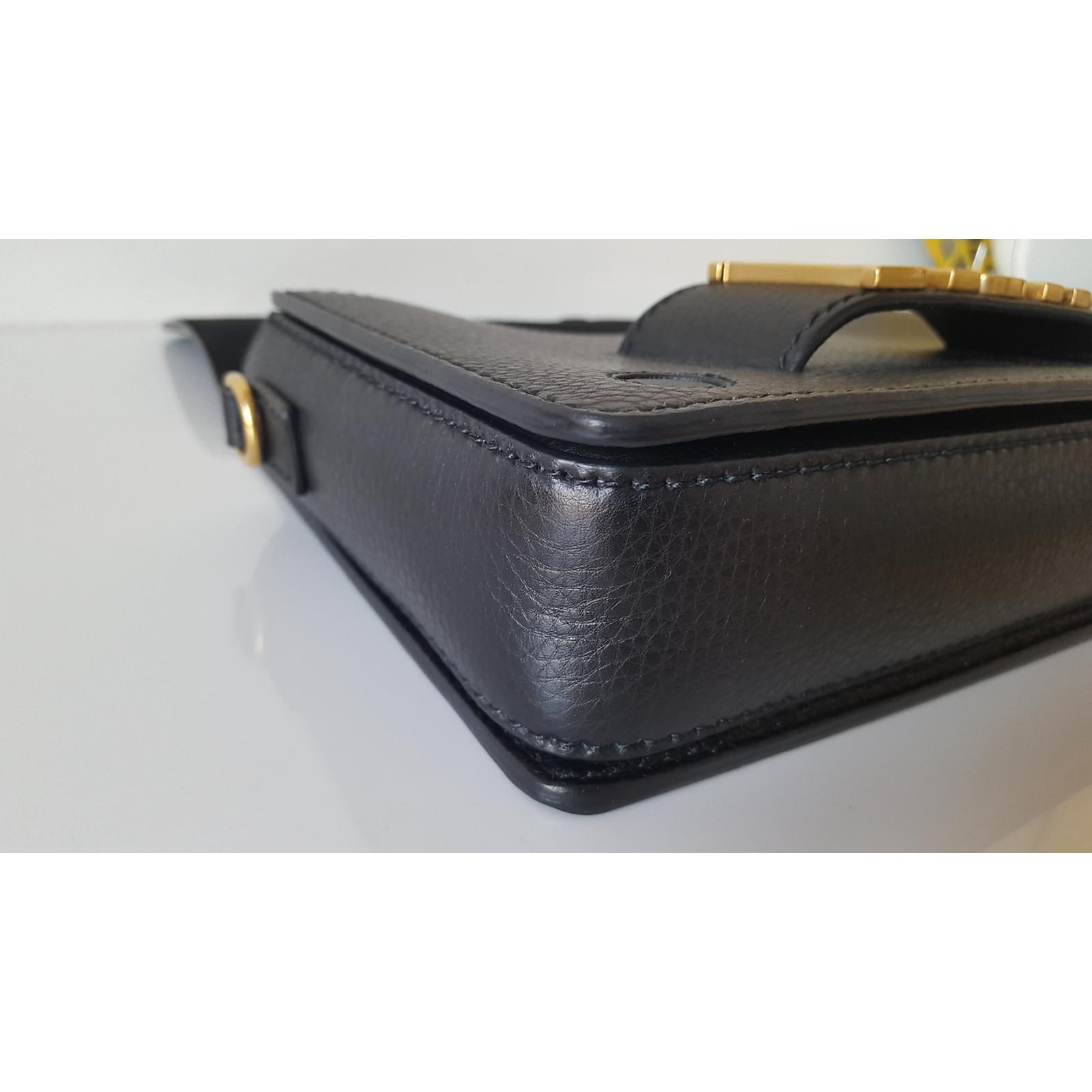 Sac Dior, DIO(R)EVOLUTION, deux bandoulières Cuir Noir ref.57055 - Joli ...