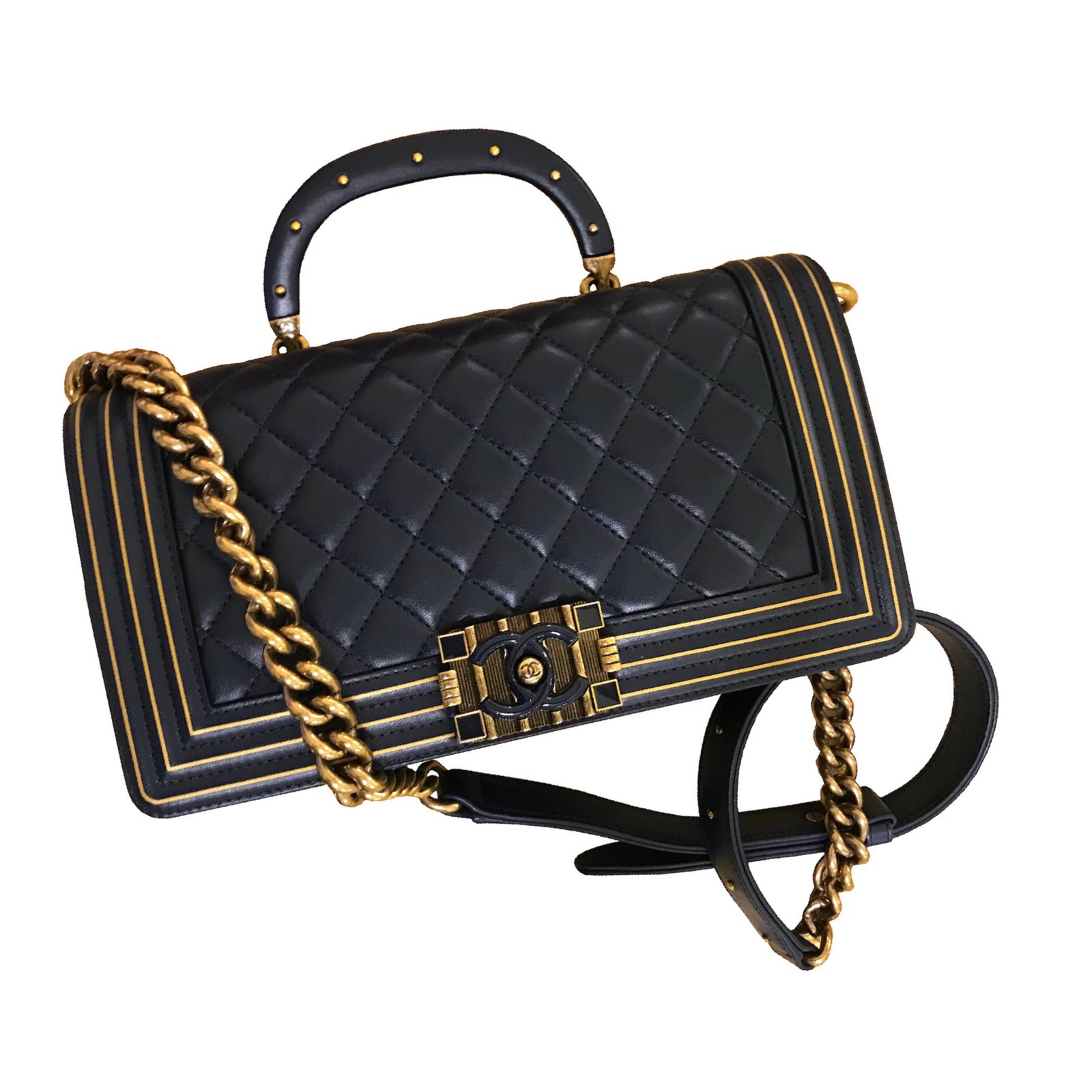 chanel boy bag with handle