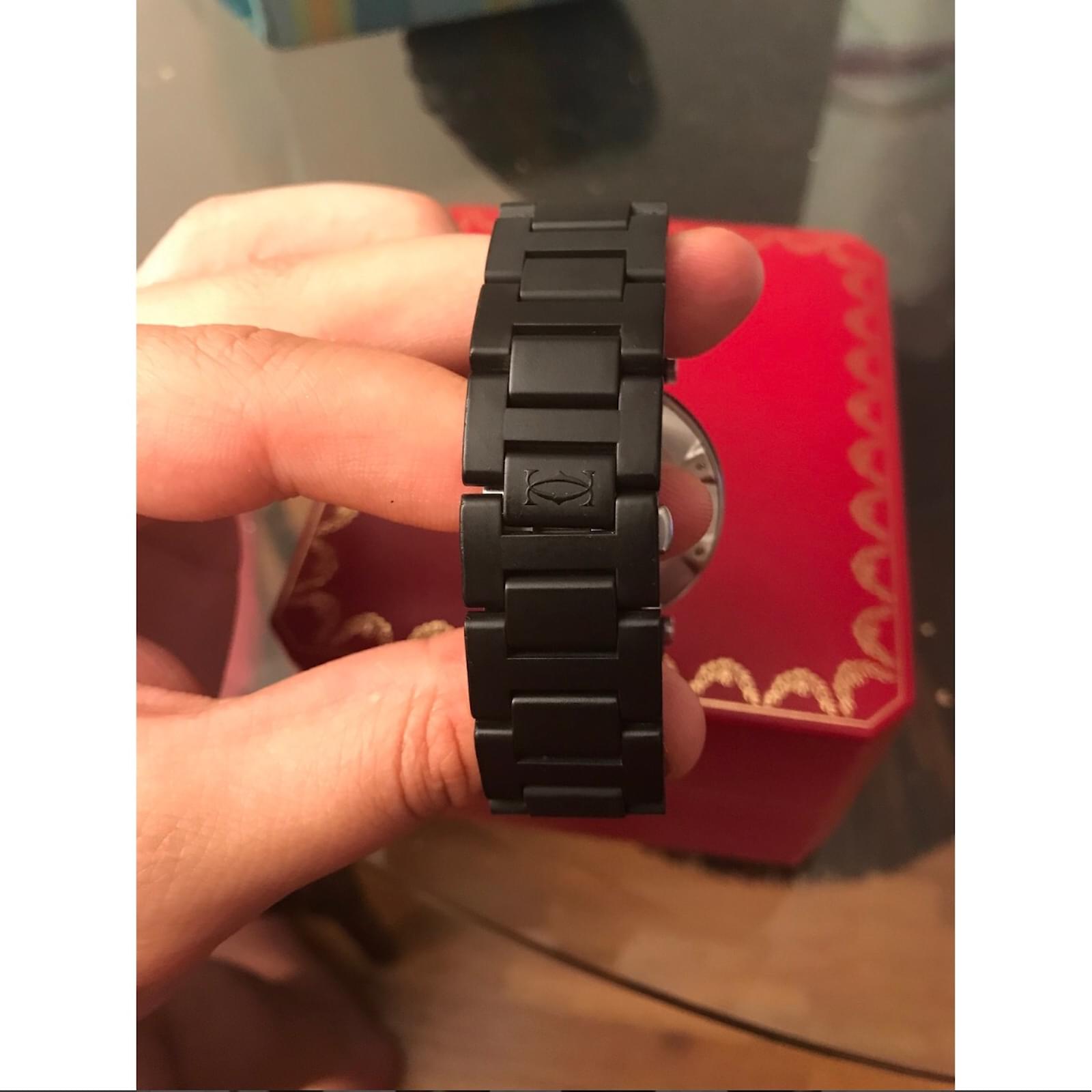 Cartier pasha seatimer Black Steel ref 