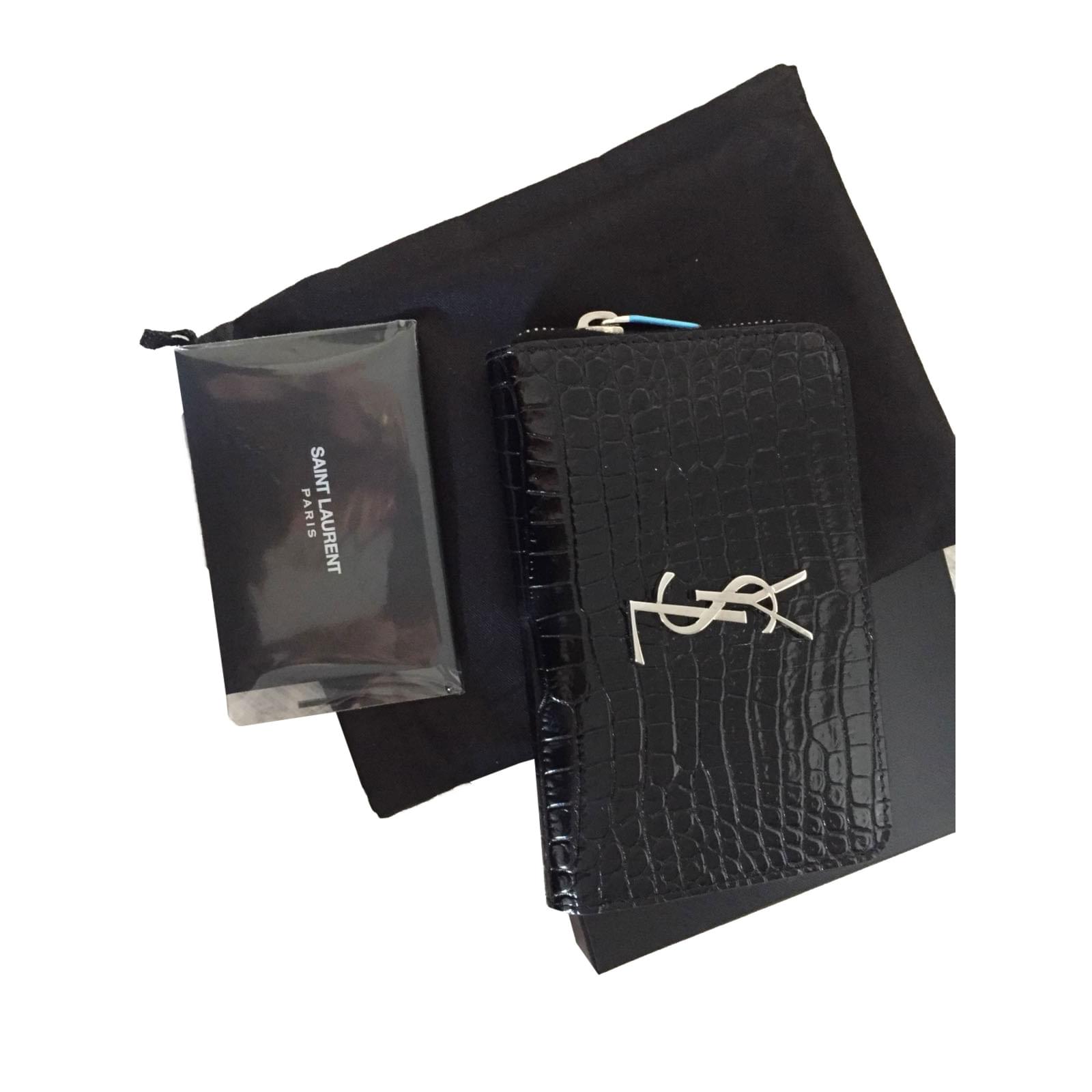 Saint Laurent Wallets Black Leather ref.57306 Joli Closet