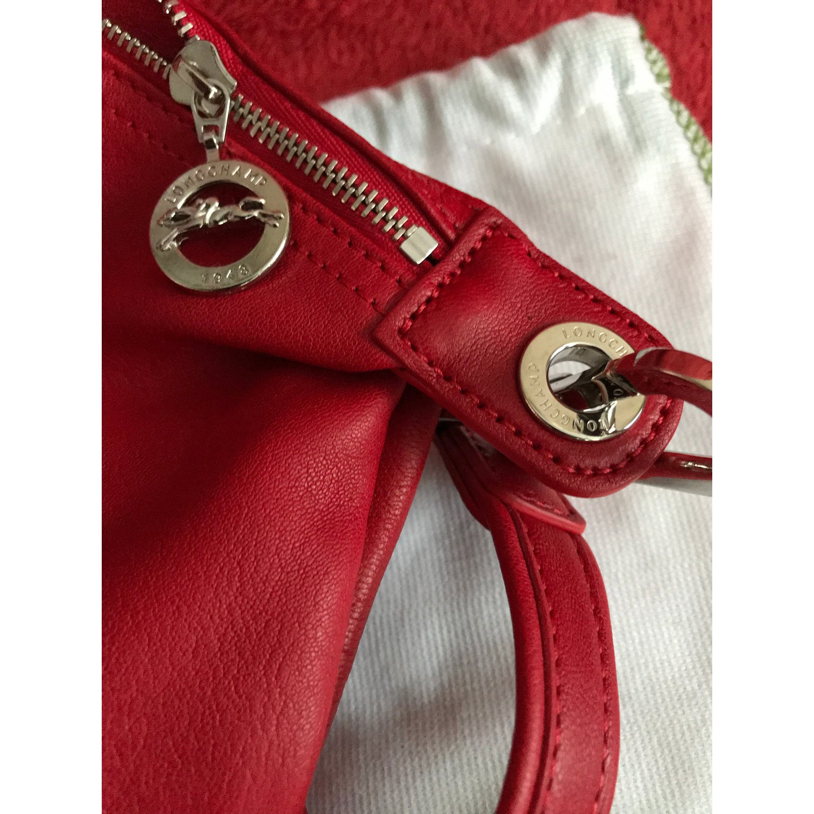 Longchamp Le Pliage Cuir leather shopper - Red- New with tags ref.58103 -  Joli Closet