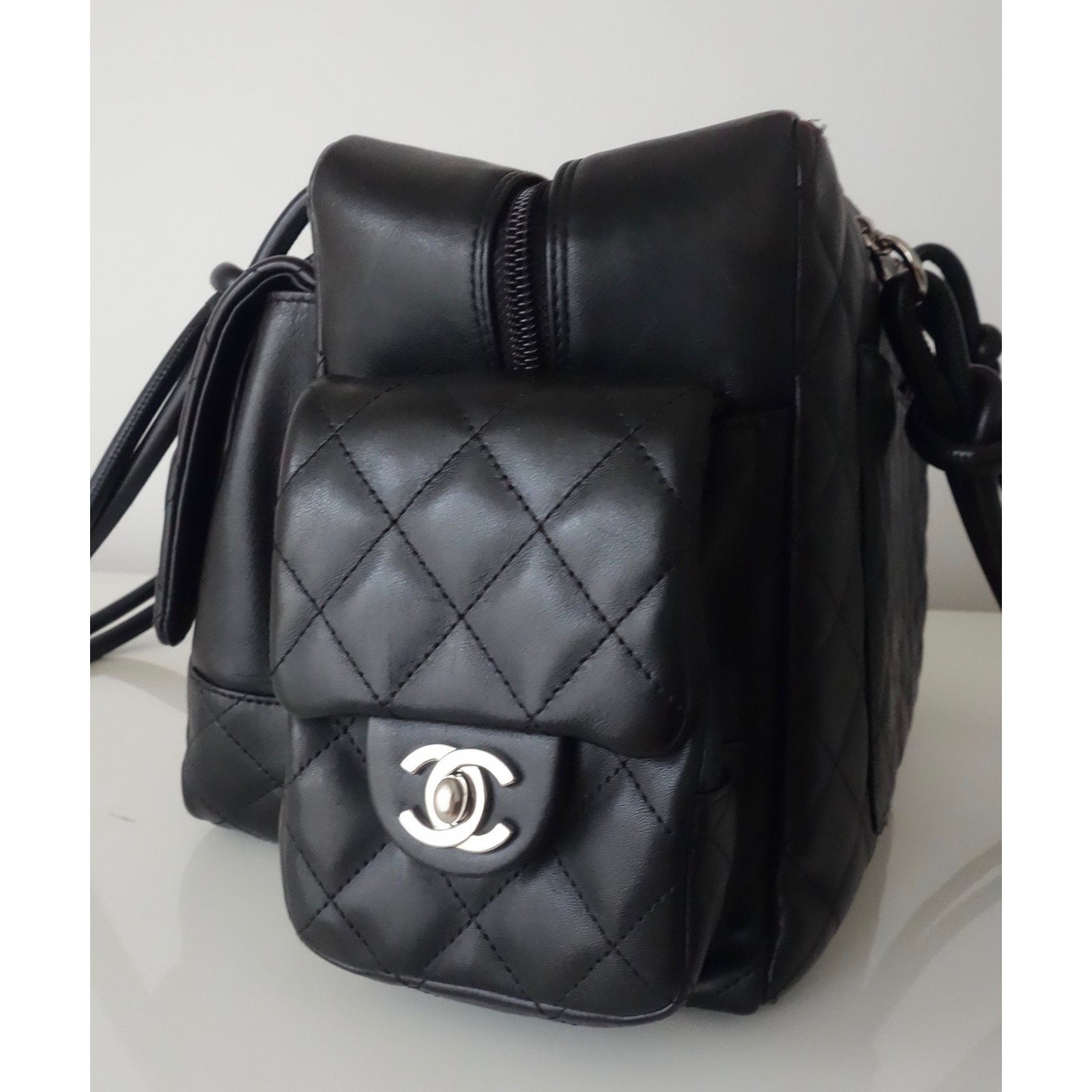 chanel reporter cambon black leather shoulder bag – ClosetsNYC