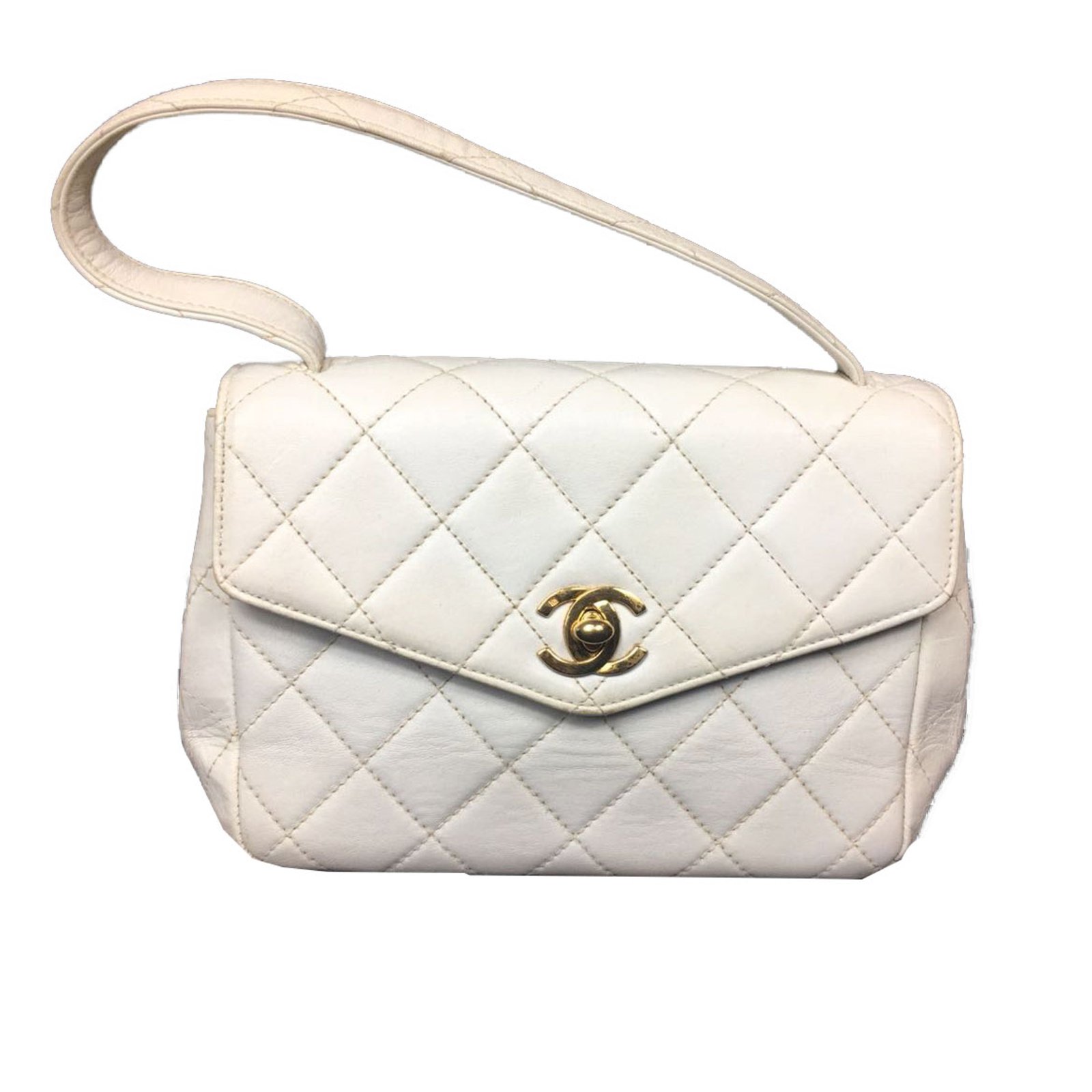 CHANEL Lambskin Quilted Mini Top Handle Rectangular Flap Grey 773347