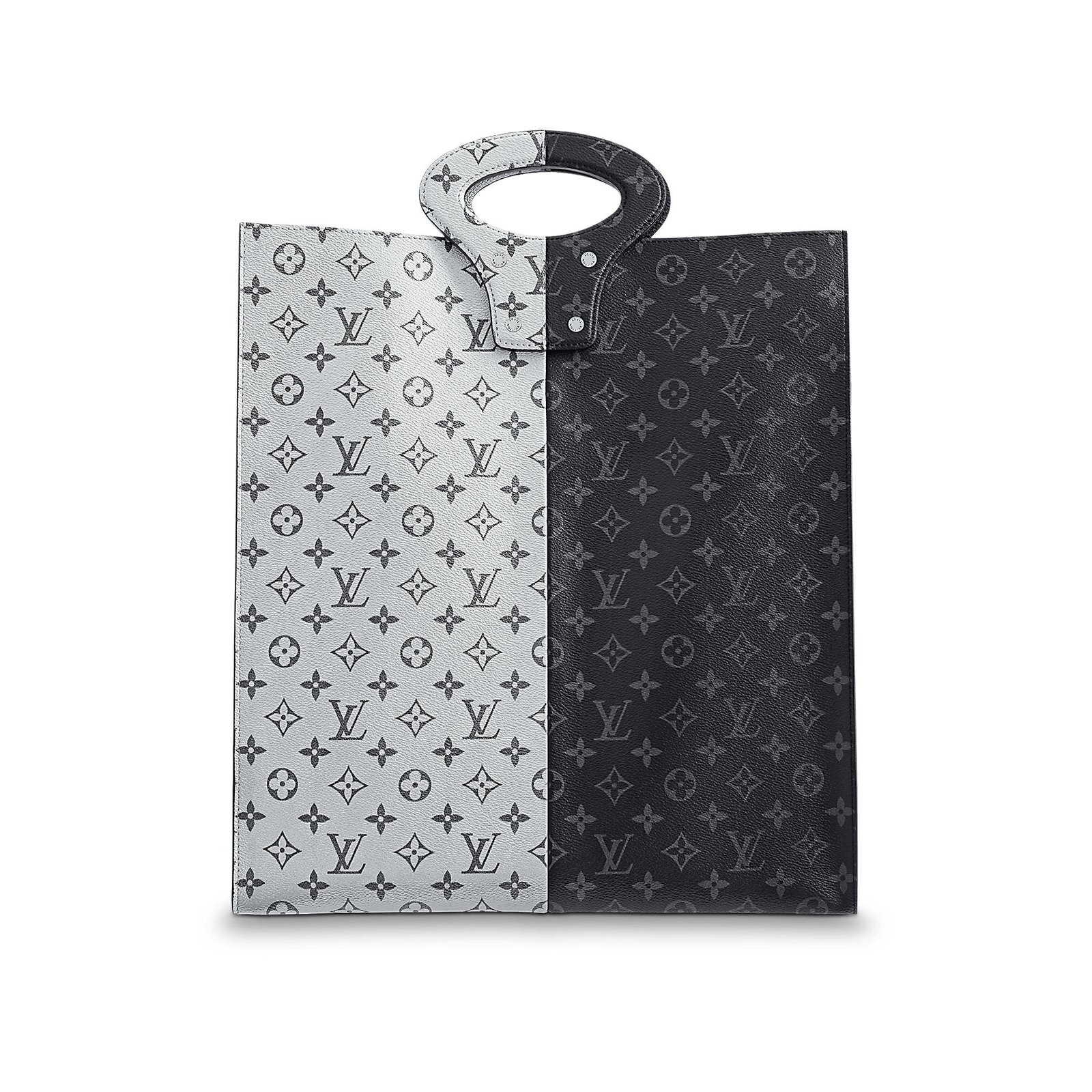 Louis Vuitton Split Monogram Silver/Reflective and Monogram Eclipse Silvery  Dark grey Leather ref.58638 - Joli Closet