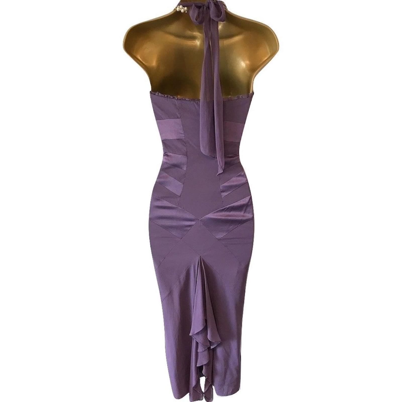 karen millen purple silk dress Gorgeous deep purple satin Karen Millen cocktail