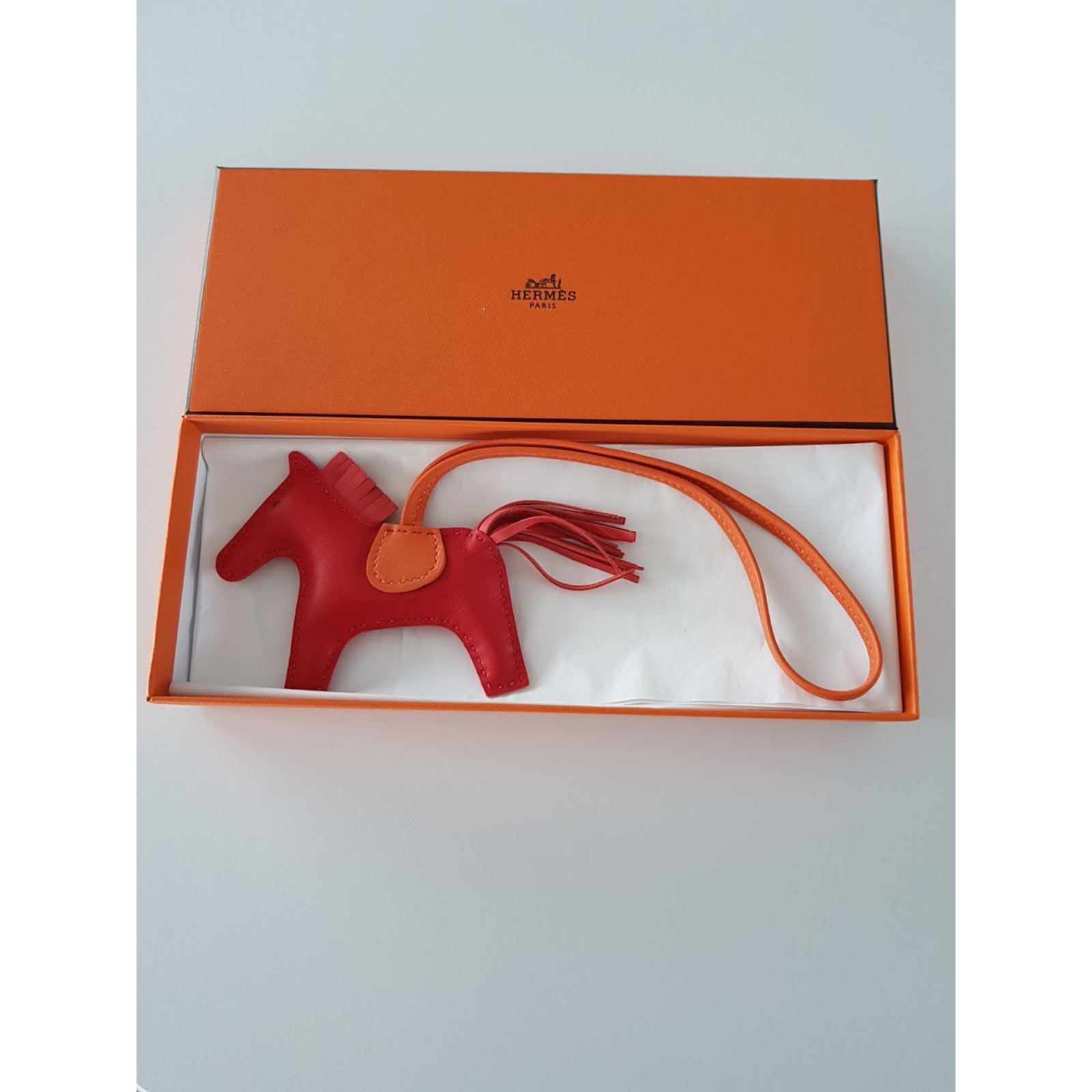 Hermès RODEO PM Bag charms Red Leather ref.58826 - Joli Closet