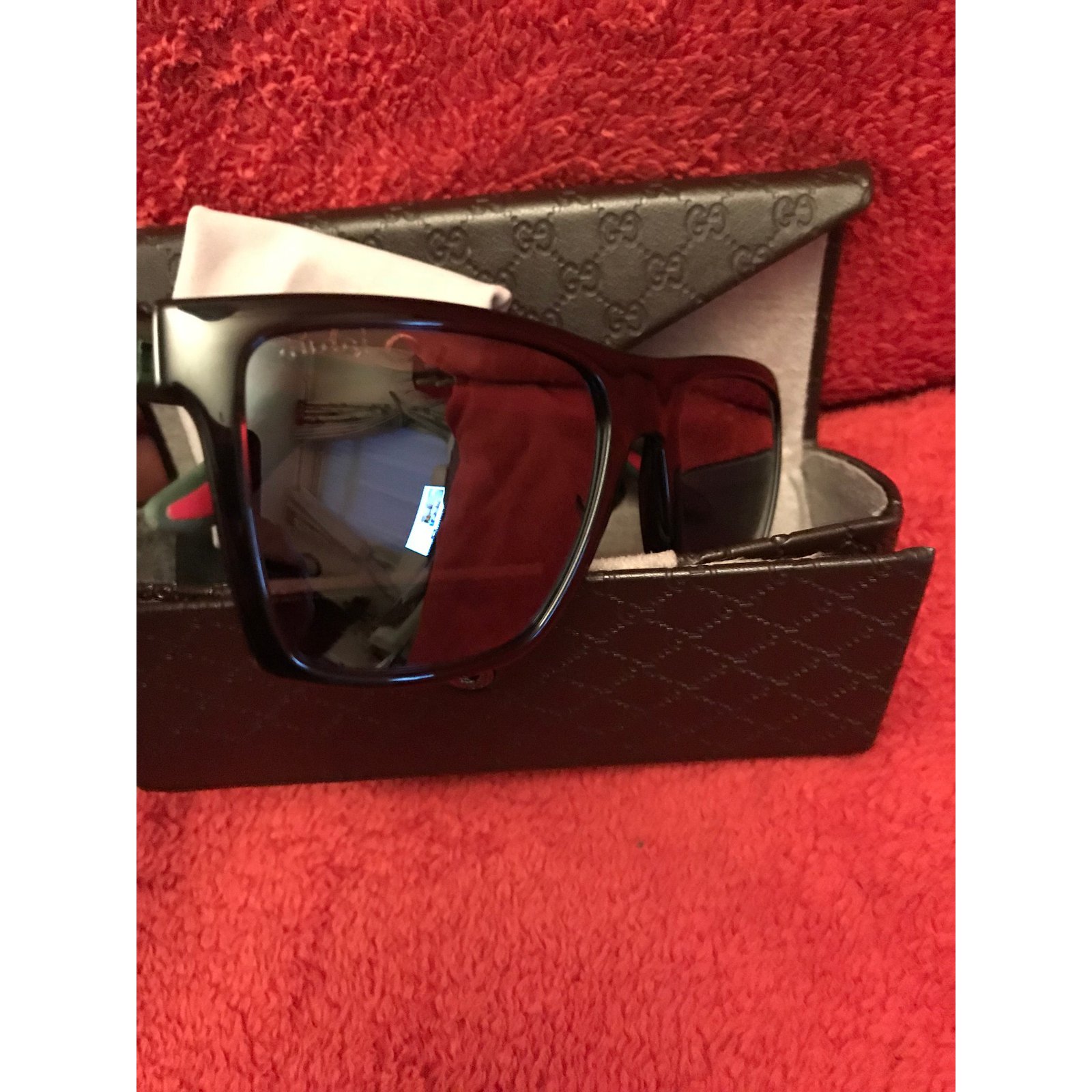 kompakt større Pind Gucci Women's GG 3535/S Rectangular Sunglasses Dark brown Plastic ref.59355  - Joli Closet