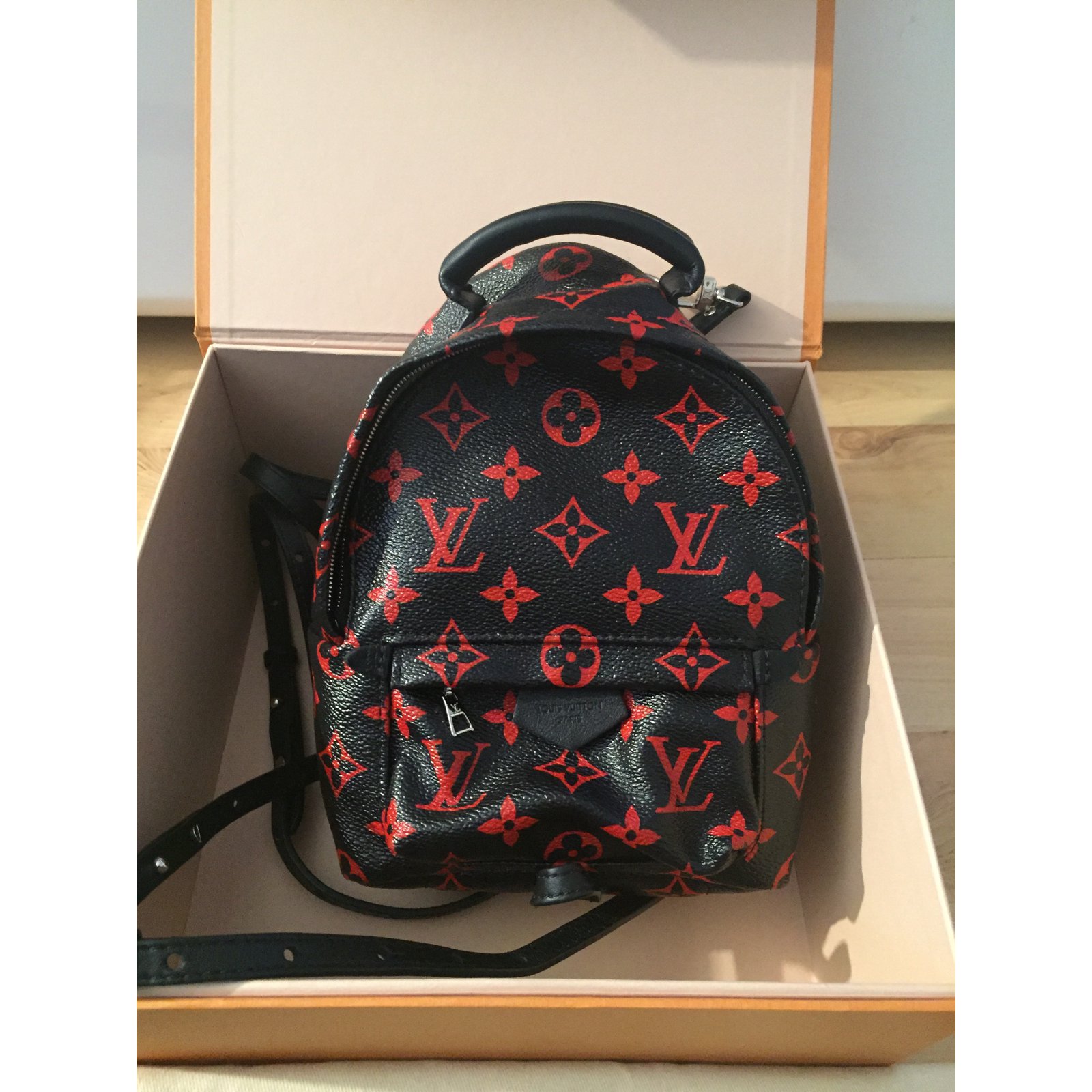 Sacs à main Louis Vuitton Sac à dos Palm Springs Mini Toile Noir ref.59485 - Joli Closet