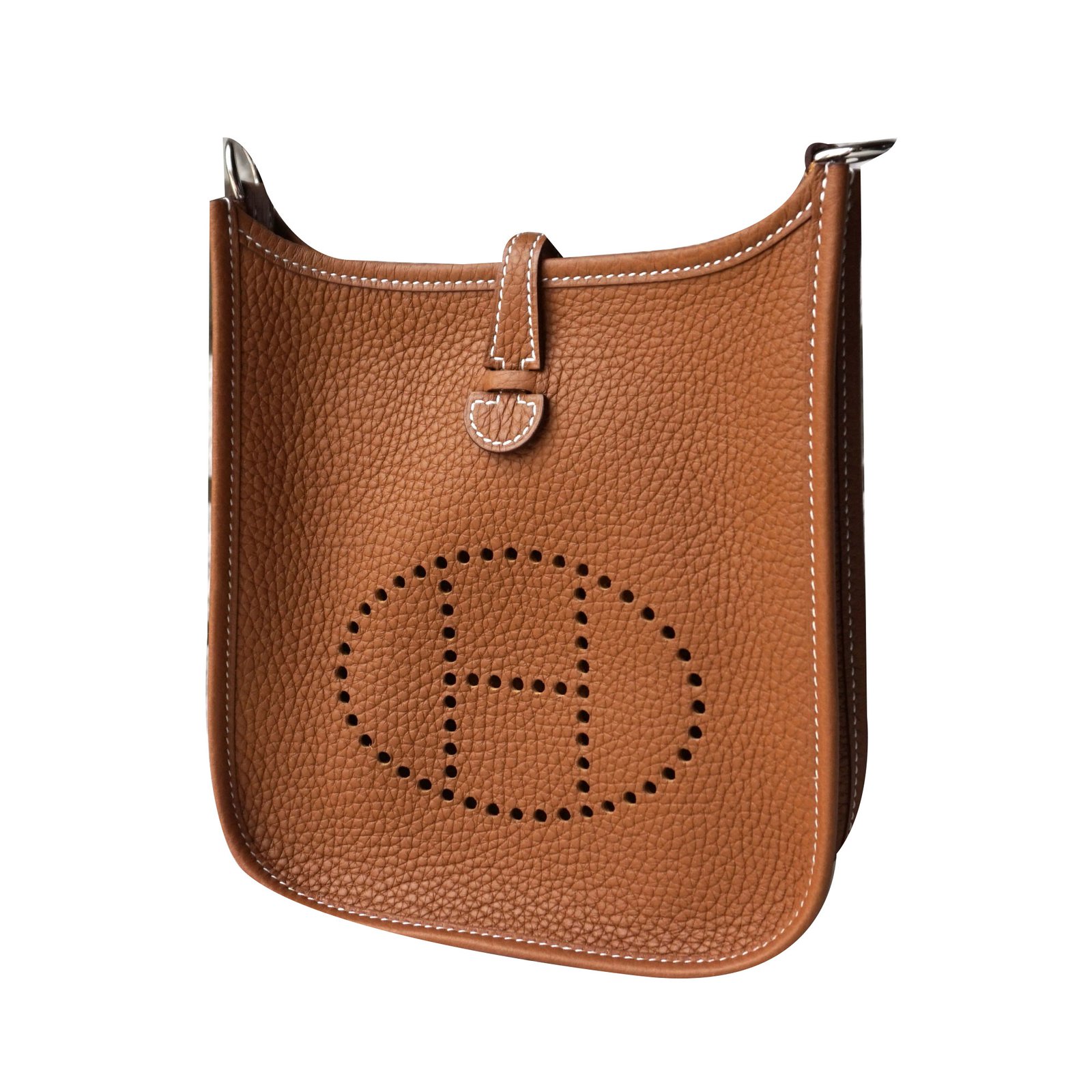Hermès Evelyne TPM Handbags Leather Brown ref.59845 - Joli Closet